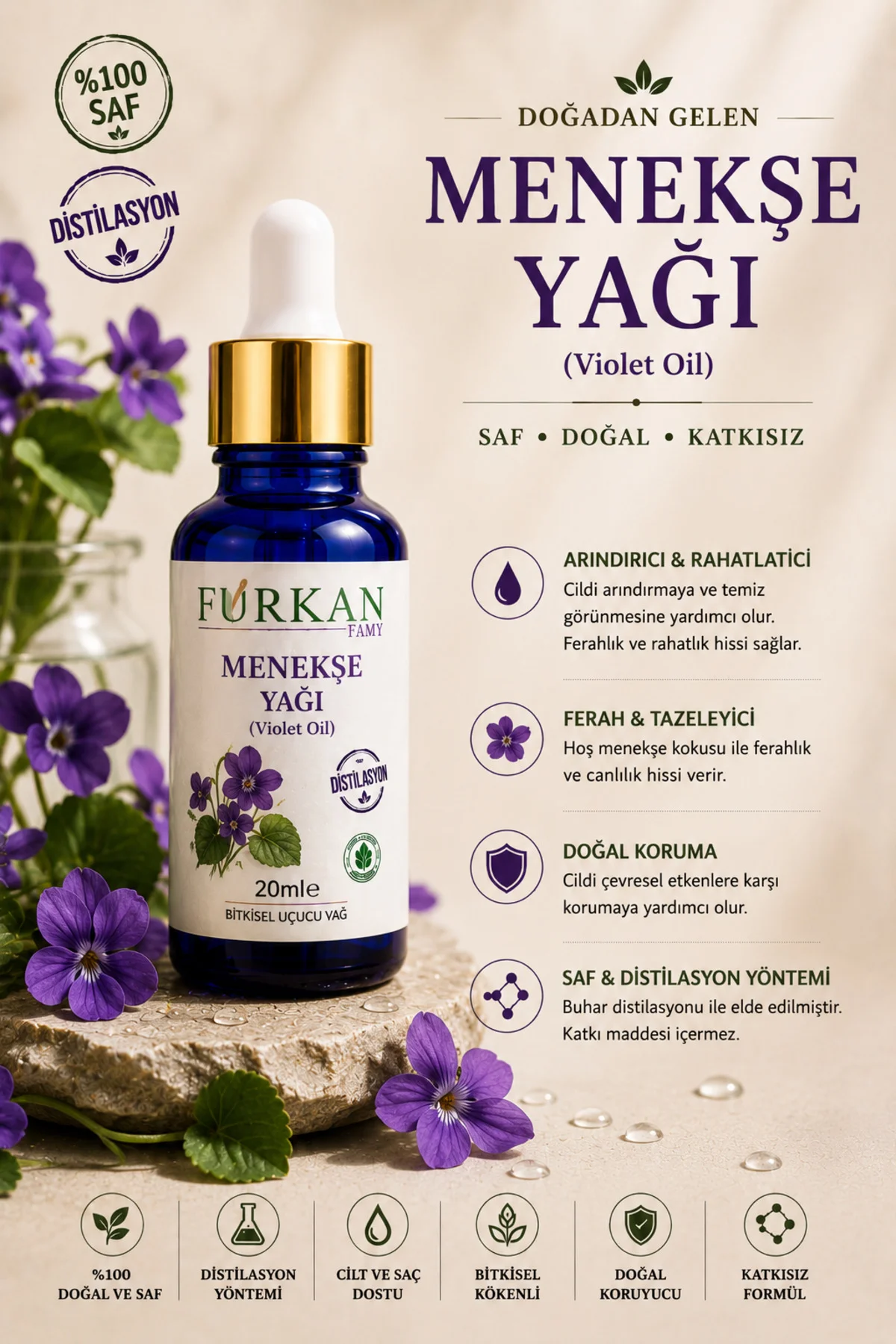 Menekşe Yağı 20ml(Uçucu)