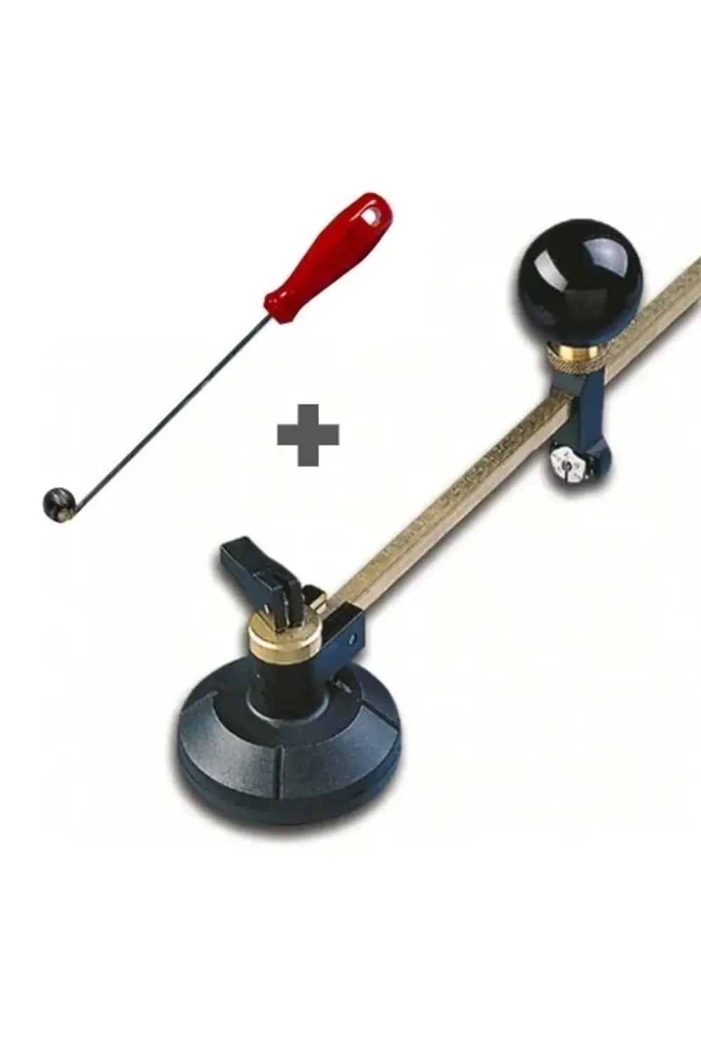 Menfez Açma Seti - Cam Kesme Pergeli 40 Cm + Küre Cam Tokmağı