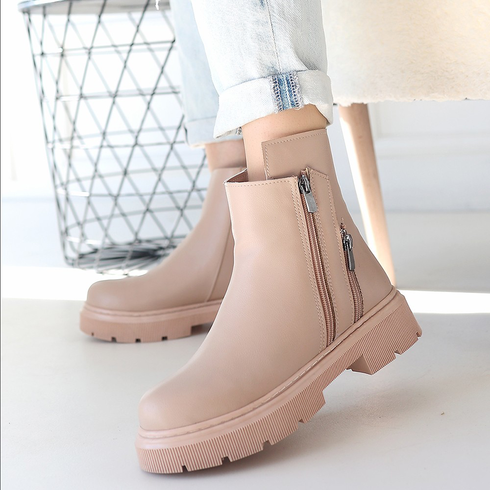 Menta Nude Cilt Fermuar Aksesuarlı Bot Menta Nude Cilt Fermuar Aksesuarlı Bot