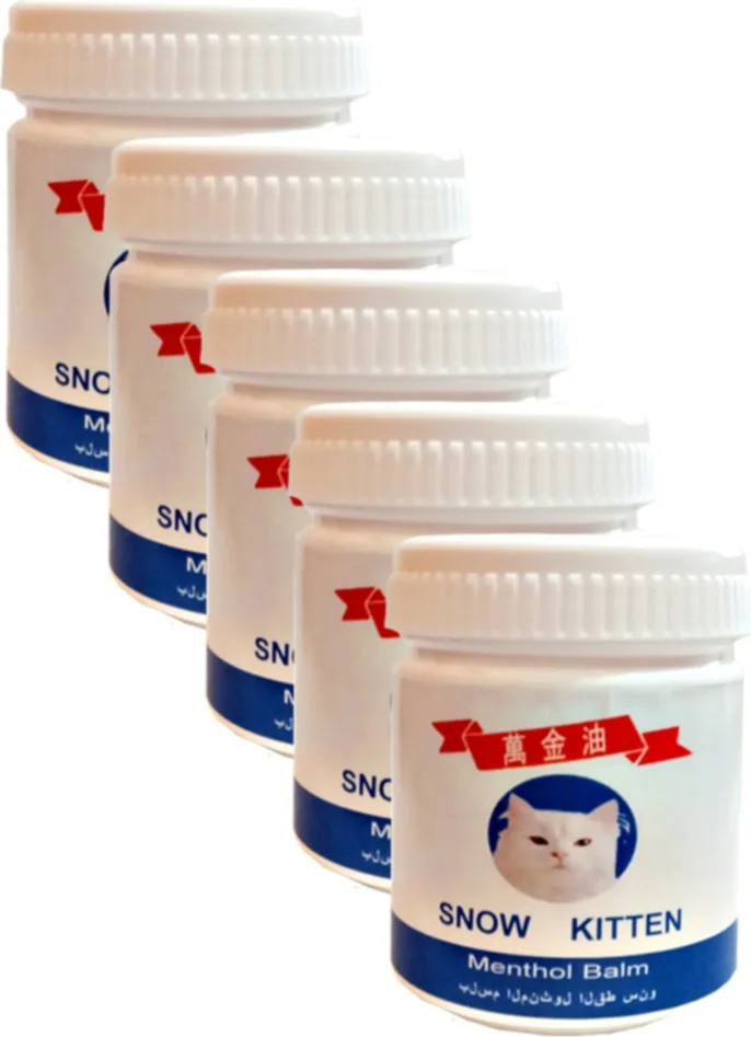 Mentol Balm Snow Kitten 50 ml × 5 Adet – Cilt Bakımında Serinletici Çözüm, Toplam 250 ml