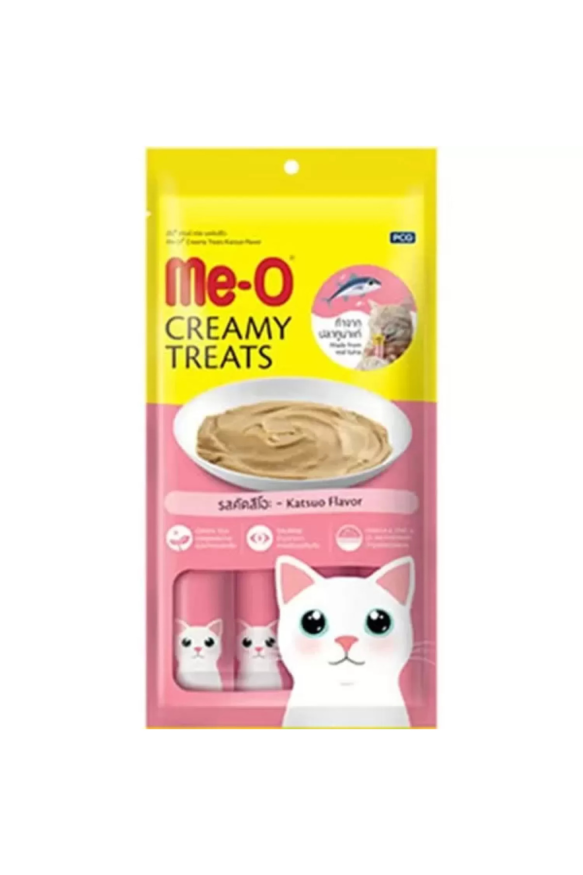 Udmk Store Meo Kremalı Çizgili Orkinos Balıklı Kedi Sıvı Ödül Maması 4X15 Gr