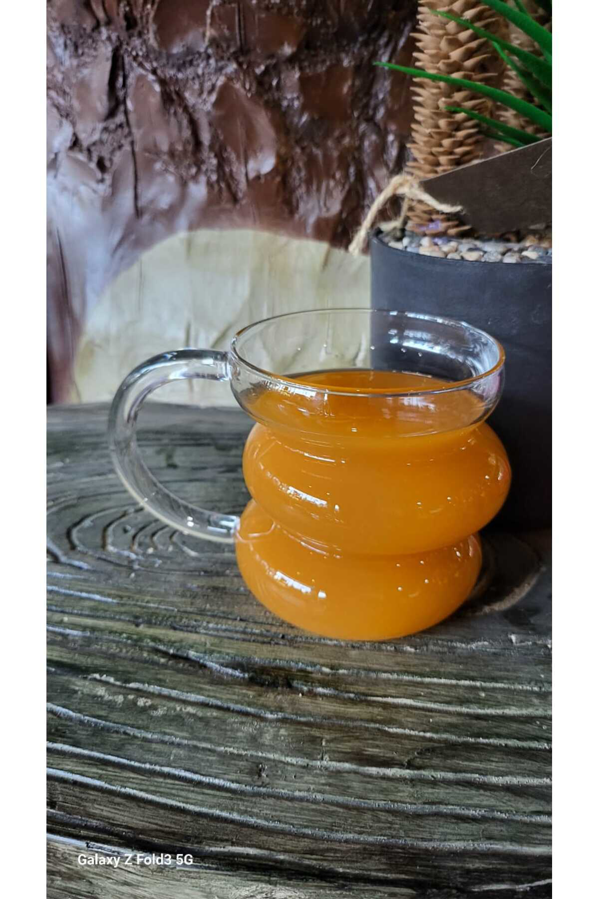 Elif Aksesuar Mercan Boğumlu Borosilakat Cam Bardak 450Ml