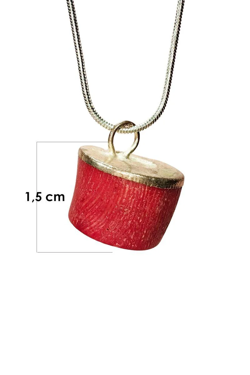 Mercan Doğal Taşı El Yapımı Kolye - 1.5 cm Uç, 20 cm Zincir, Kutulu Fiyatı, Yorumları ve Özellikleri
