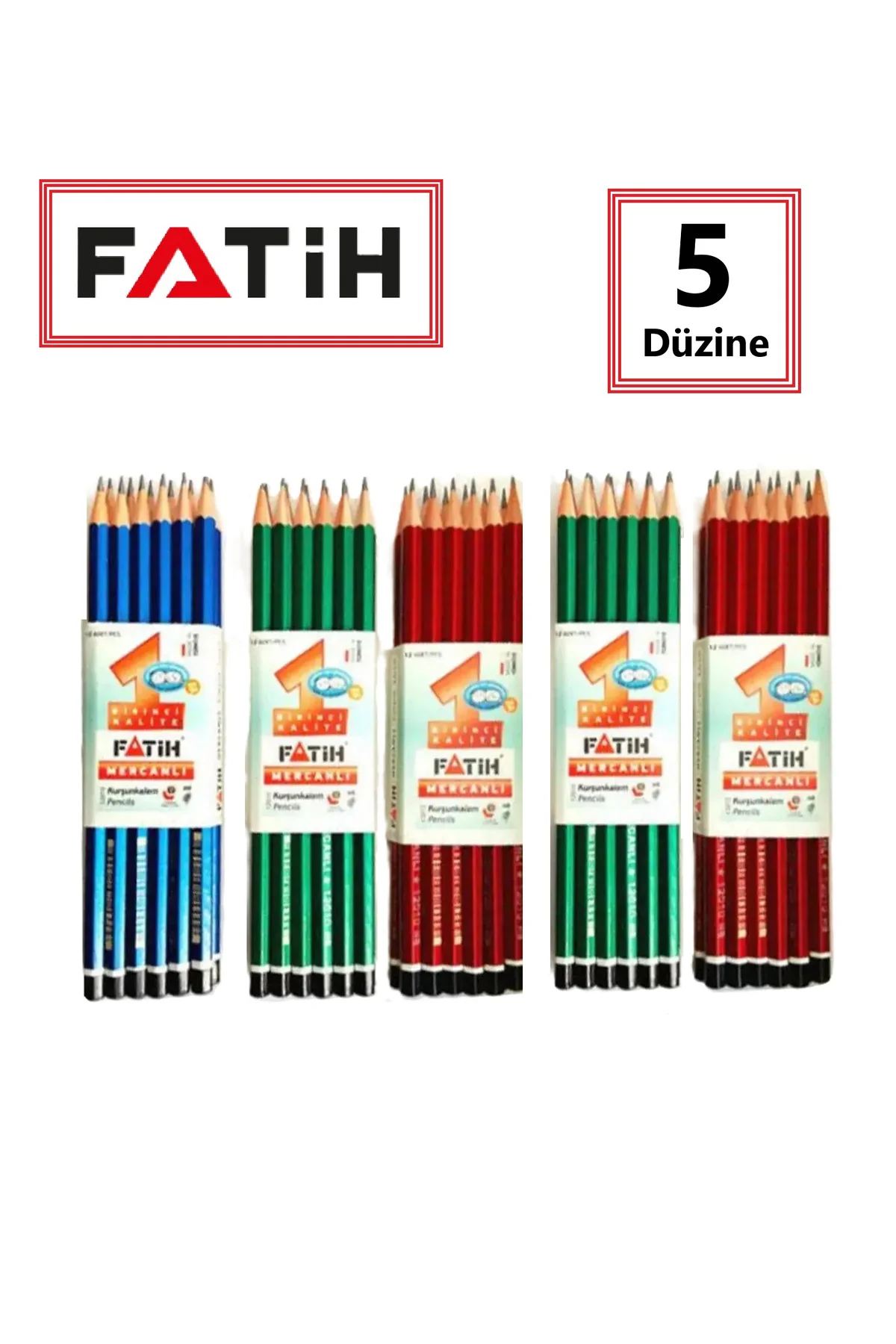 Mercanlı Kurşun Kalem 12'li Paket 5 Düzine ( 60 Adet )