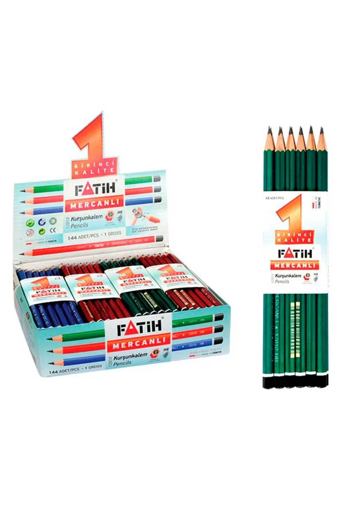 Mercanlı Kurşun Kalem 12'li Paket 12 Düzine ( 144 Adet )