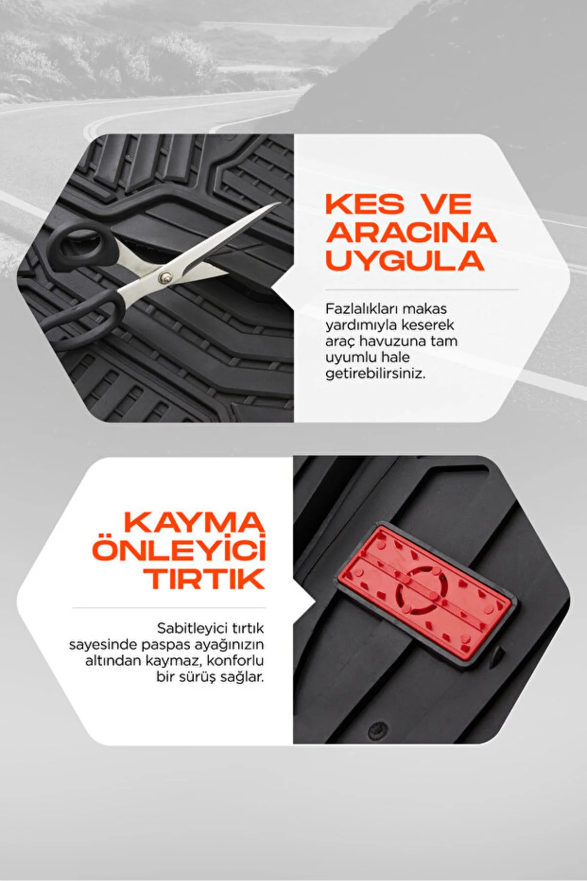 Mercede B Serisi W246 2012 3D 5 Parça 3,5 Cm Havuzlu Oto Paspas Siyah - Gümüş
