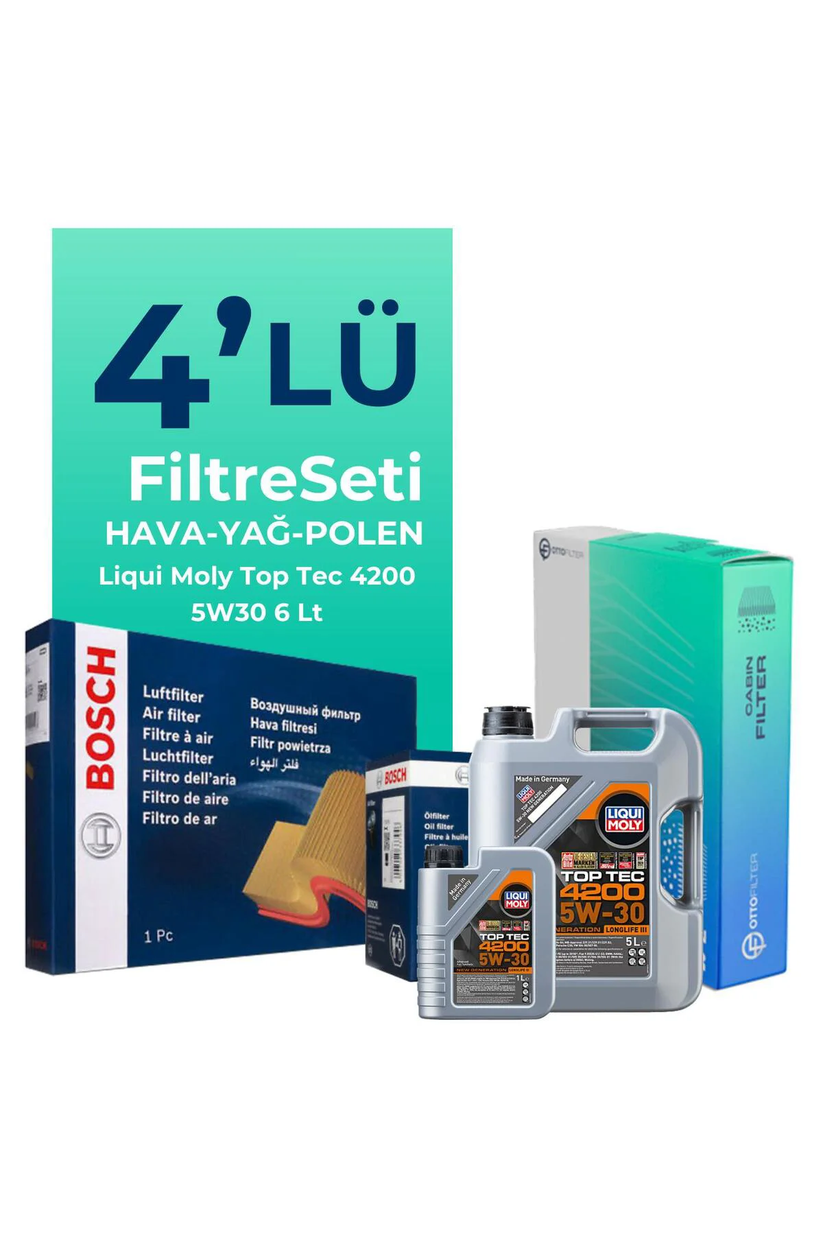 Mercedes A180 Dizel Filtre Bakım Seti Liqui Moly Motor Yağlı (2018-2022) 4 Lü