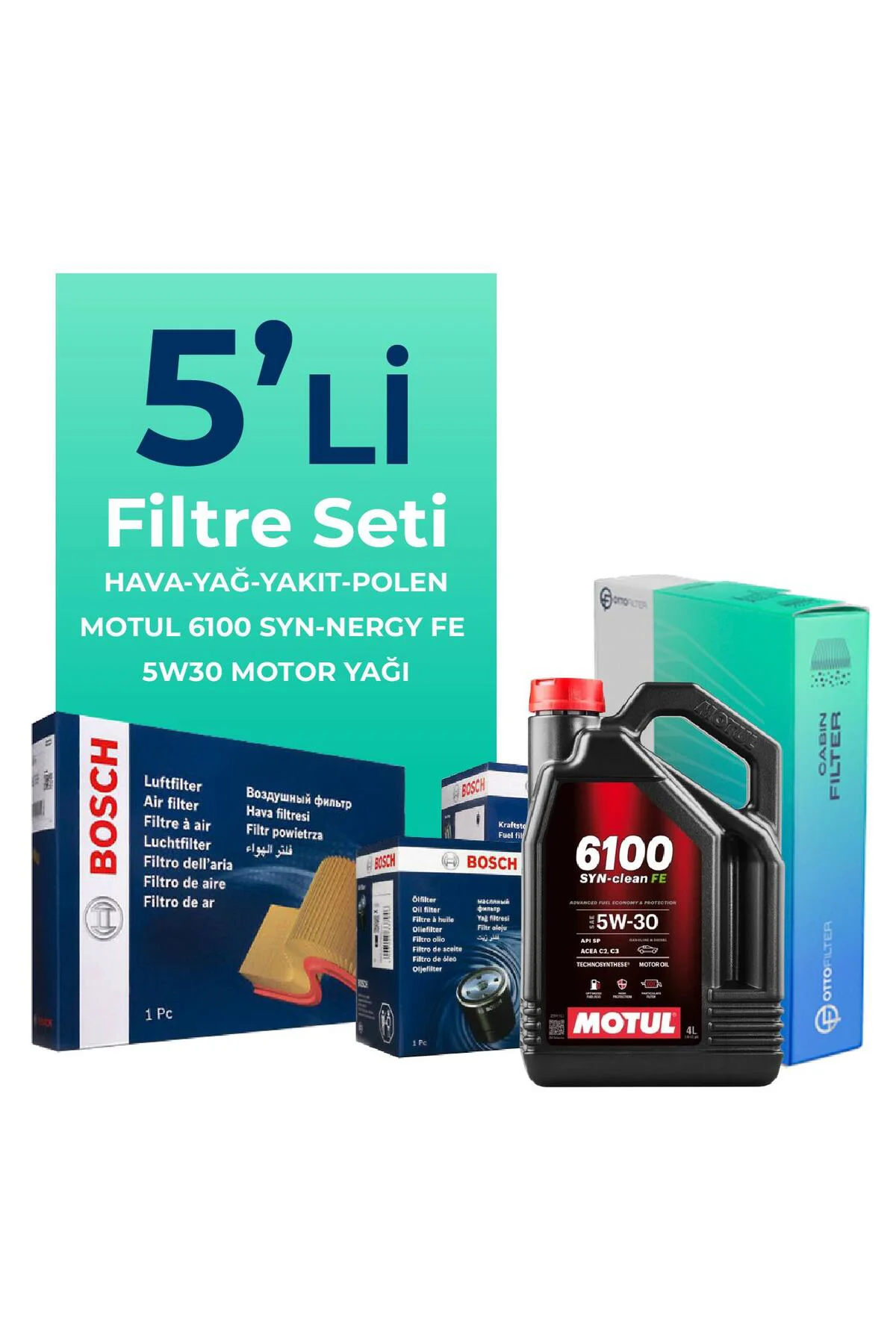 Mercedes A180 Dizel Filtre Bakım Seti Motul Motor Yağlı (2012-2018) 5 Li