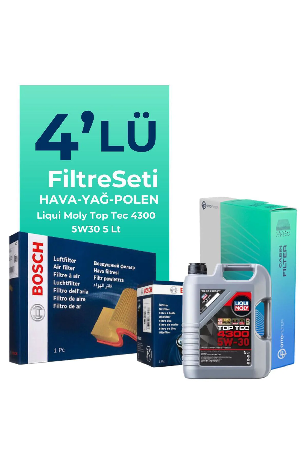 Mercedes A180 Dizel Filtre Bakım Seti Liqui Moly Motor Yağlı (2012-2018) 4 Lü