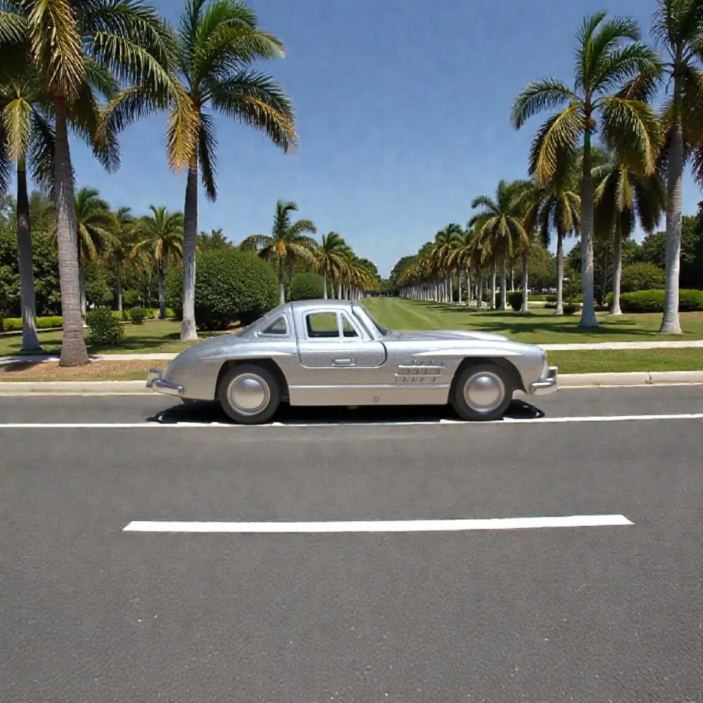 Mercedes-benz 300 Sl Gri Metal Çek Bırak Model Araba Mercedes-benz 300 Sl Gri Metal Çek Bırak Model Araba