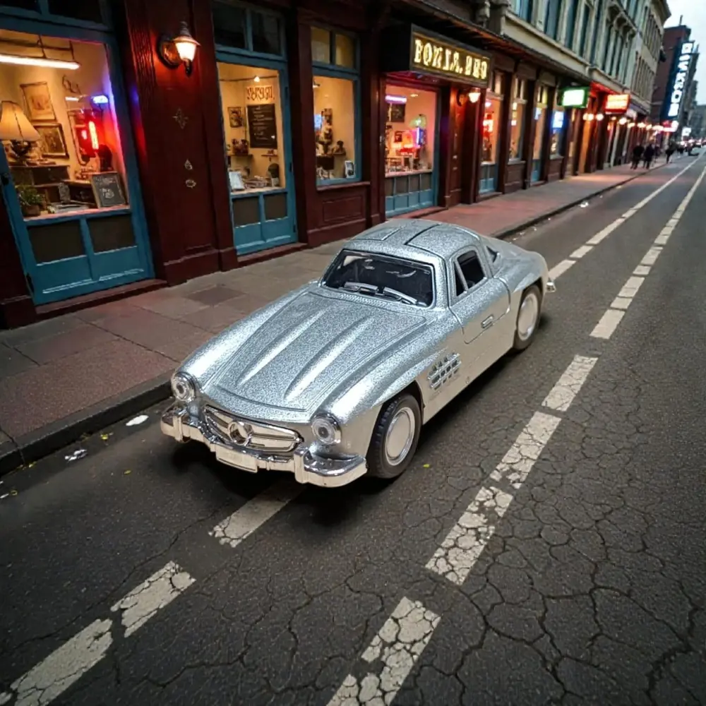Mercedes-benz 300 Sl Gri Metal Çek Bırak Model Araba Mercedes-benz 300 Sl Gri Metal Çek Bırak Model Araba