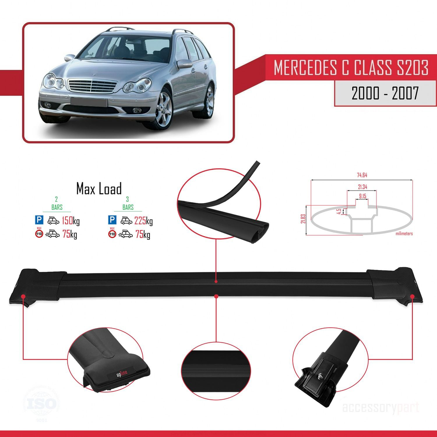 Mercedes C Class (S203) 2000-2007 Arası ile uyumlu FLY Model Ara 