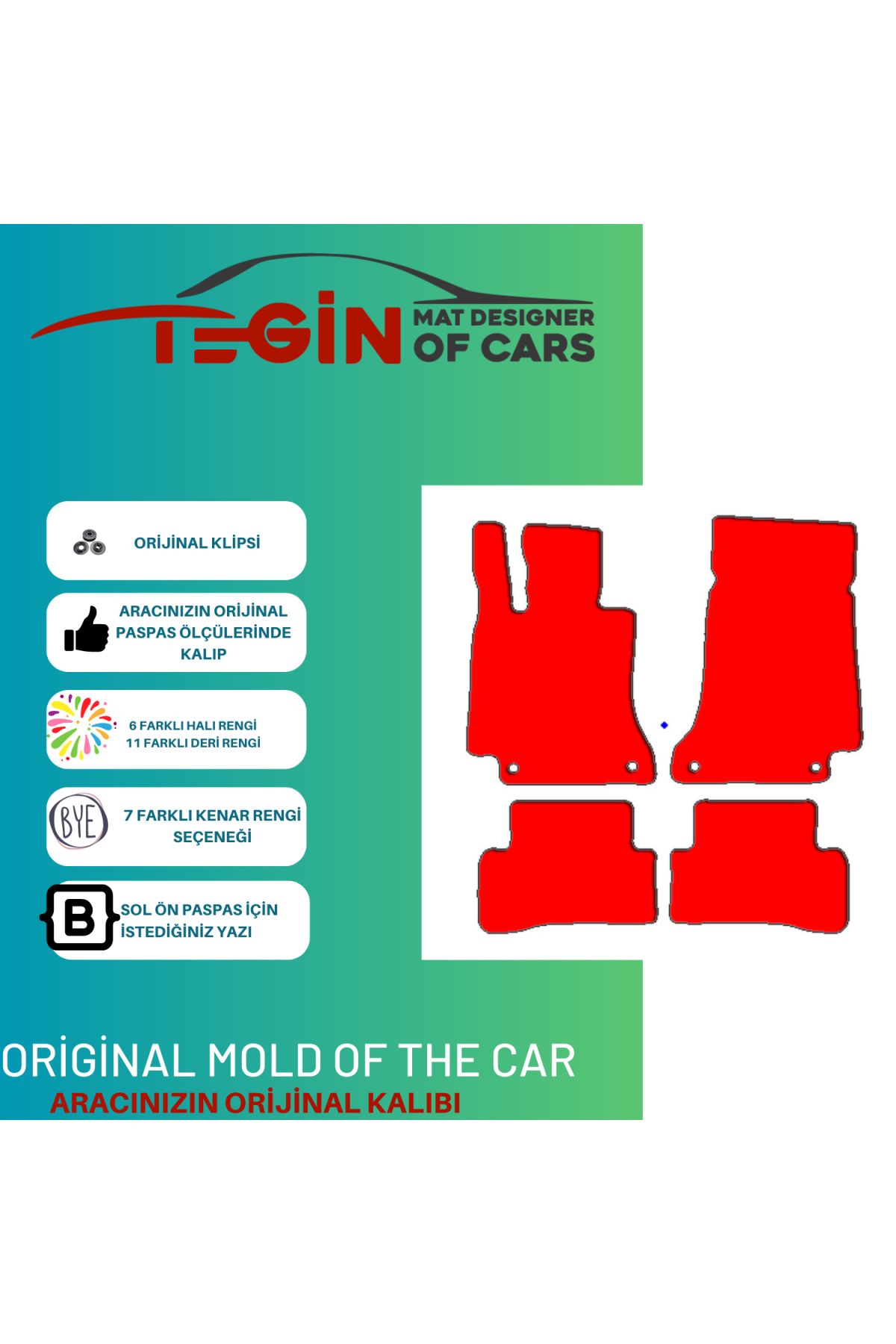 Mercedes C Serisi W205 2014 Ve Sonrası  Siyah Kırmızı Deri Kırmız