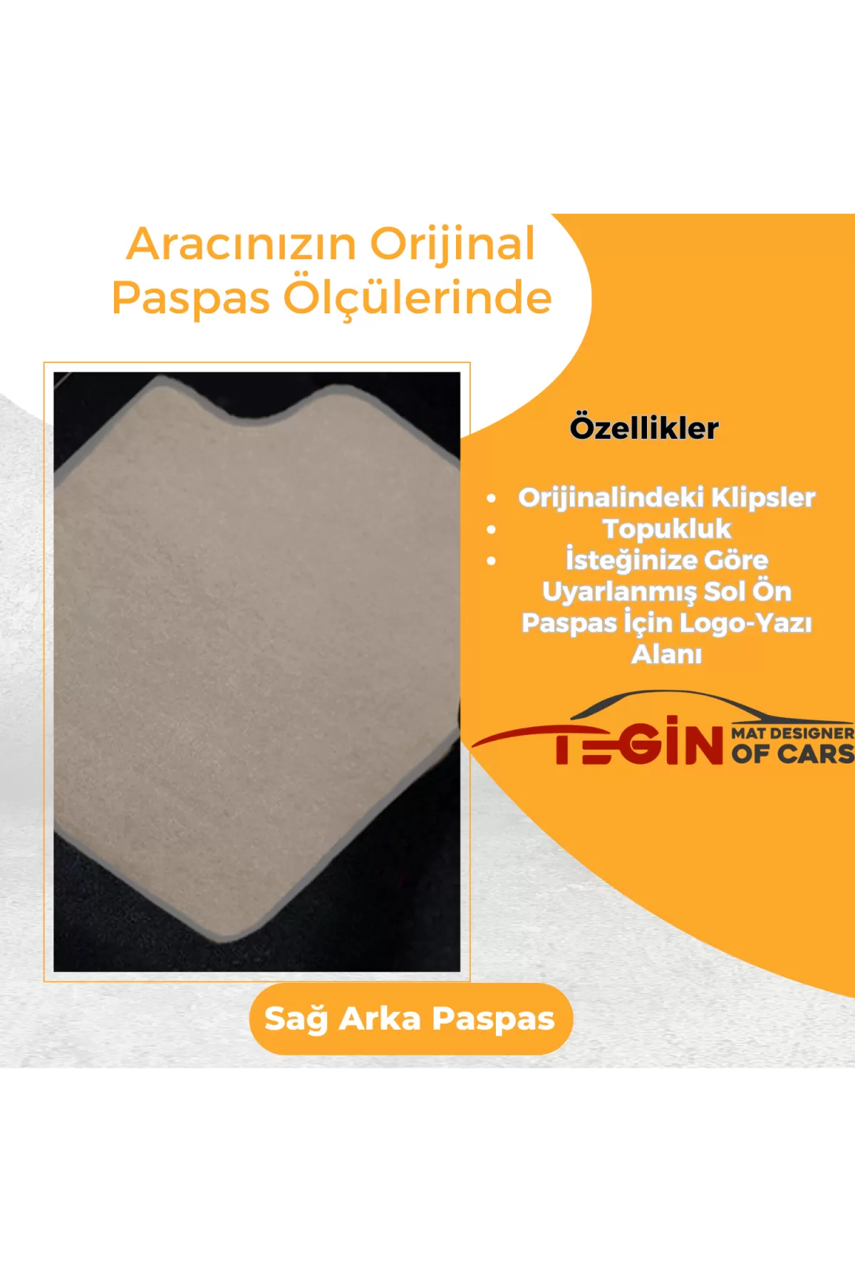 Mercedes C Serisi Coupe C204 2011-2014  Bej Halı Gri Kenar Halı P