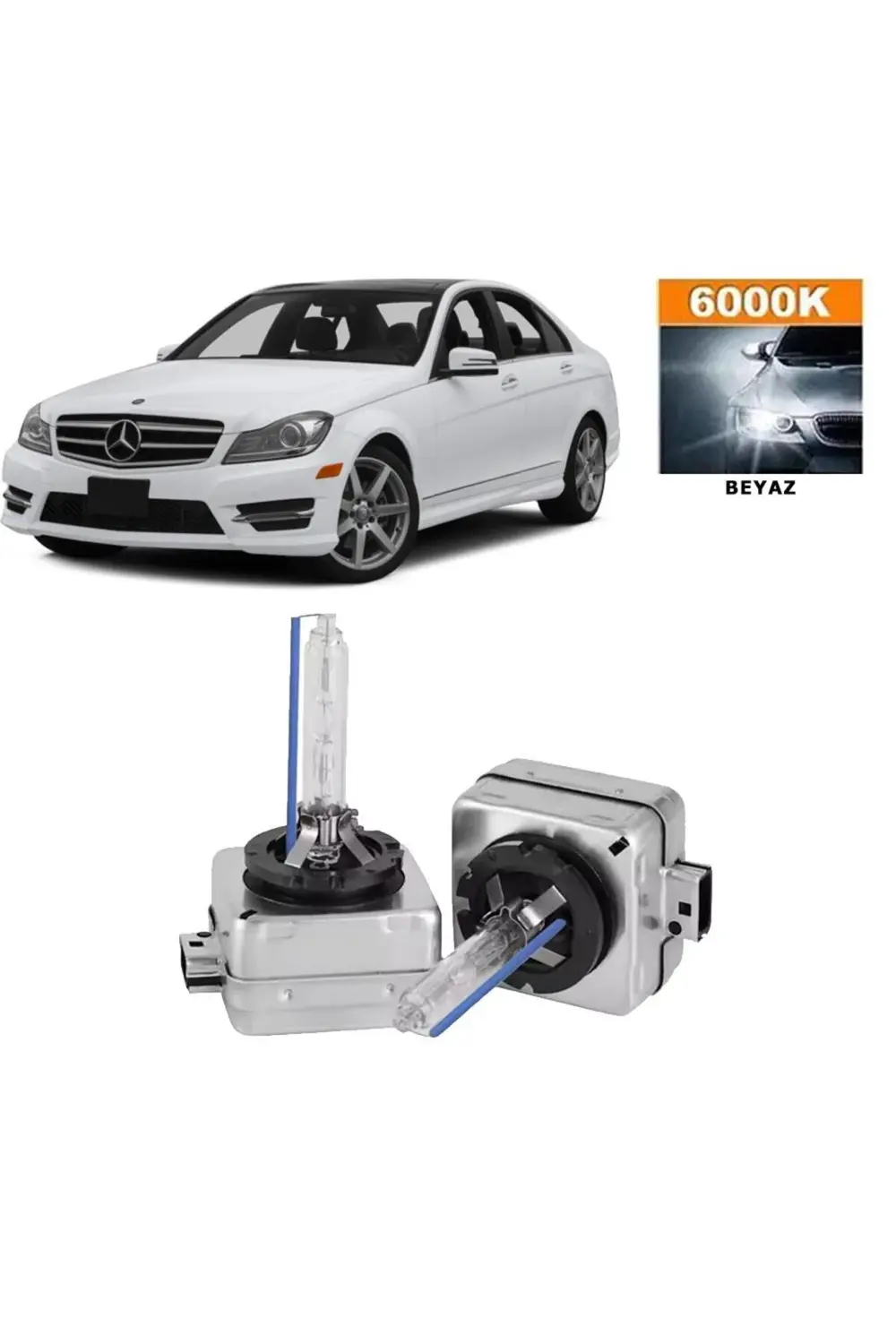 Mercedes C Serisi W204 2007-2014 Xenon D1S / D1R 6000K Beyaz HID 