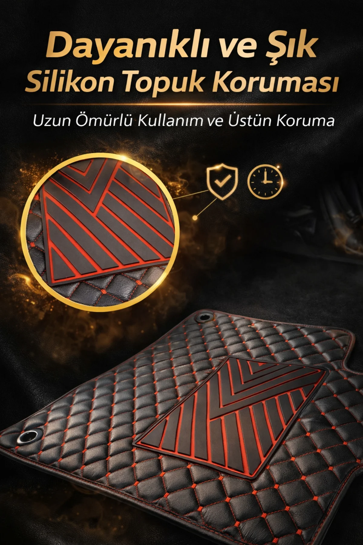 Mercedes C Serisi W204 2007-2014 Avantgarde Premium Deri Paspas Kırmızı Kenar