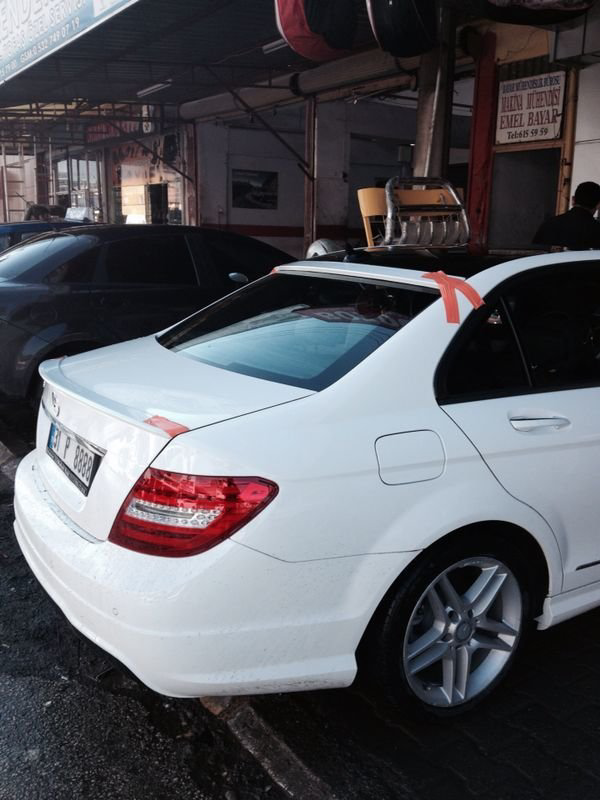 Mercedes C W204 Spoiler Bagaj (Kalın) Fiber 2007-2013