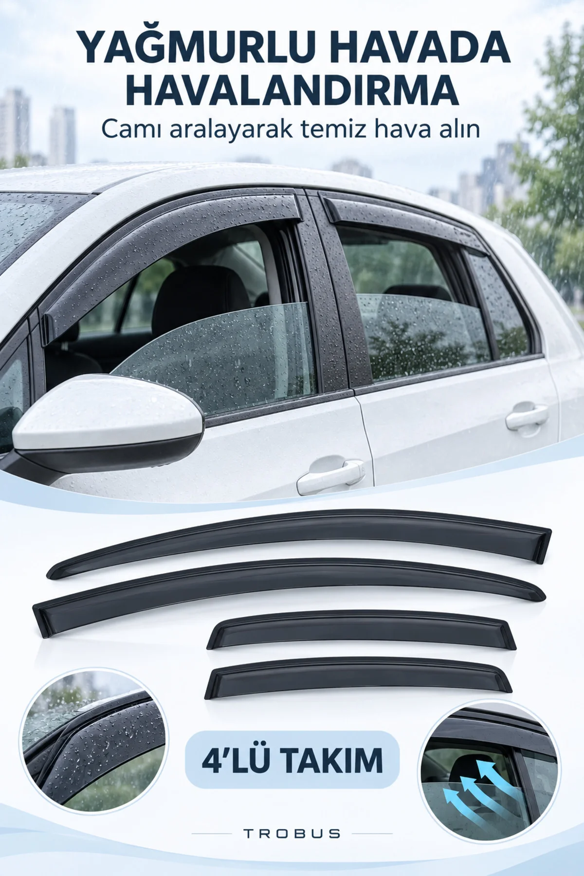 Mercedes Citan Kangoo 2 2008-2020 Mügen Cam Rüzgarlığı (4'lü) Fiyatı, Yorumları ve Özellikleri
