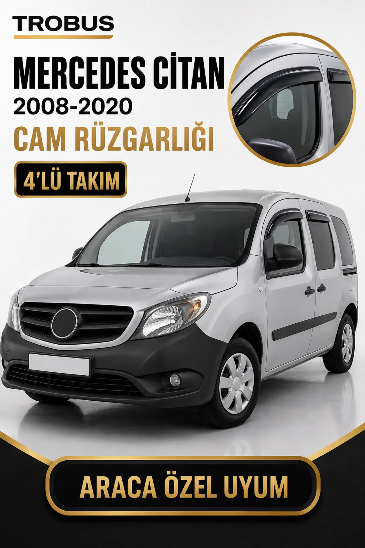 Mercedes Citan Panelvan 2008-2020 Mügen Cam Rüzgarlığı (4'lü) Fiyatı, Yorumları ve Özellikleri