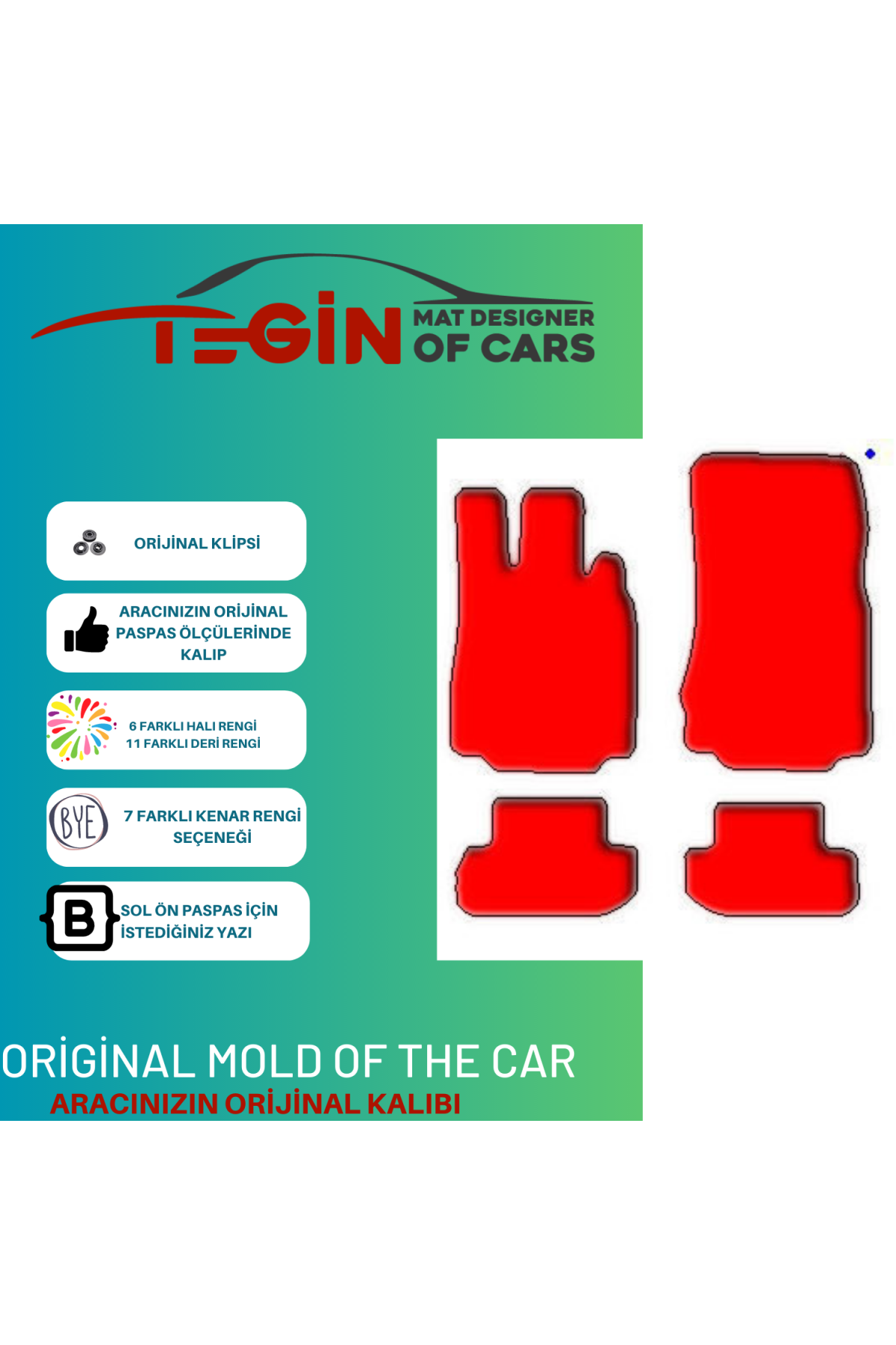 Mercedes Cl W215 2000-2006 Prime Siyah Deri Siyah Kenar Paspas