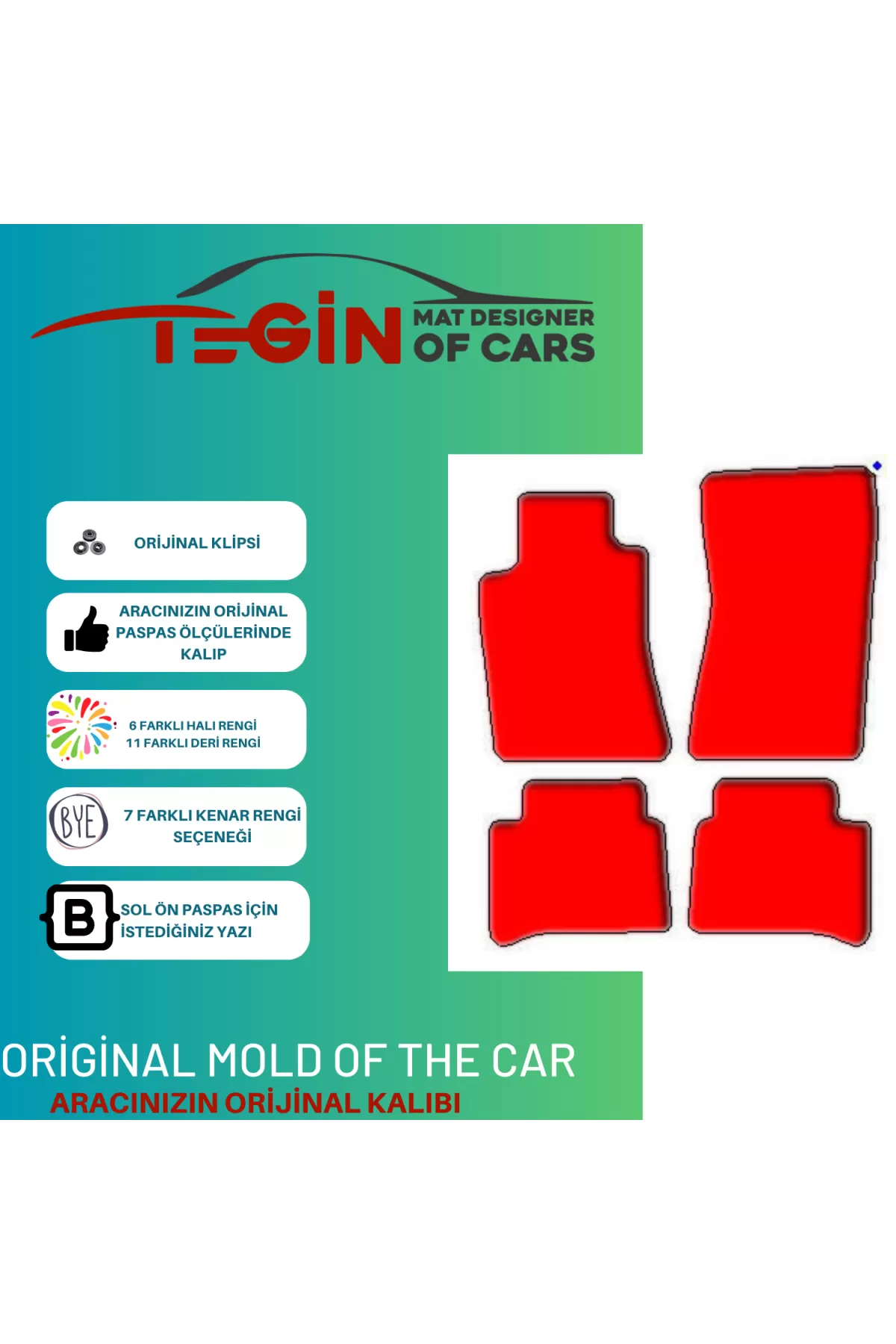 Mercedes Cls Serisi W219 2004-2010 Prime Gri Halı Mavi Kenar Halı