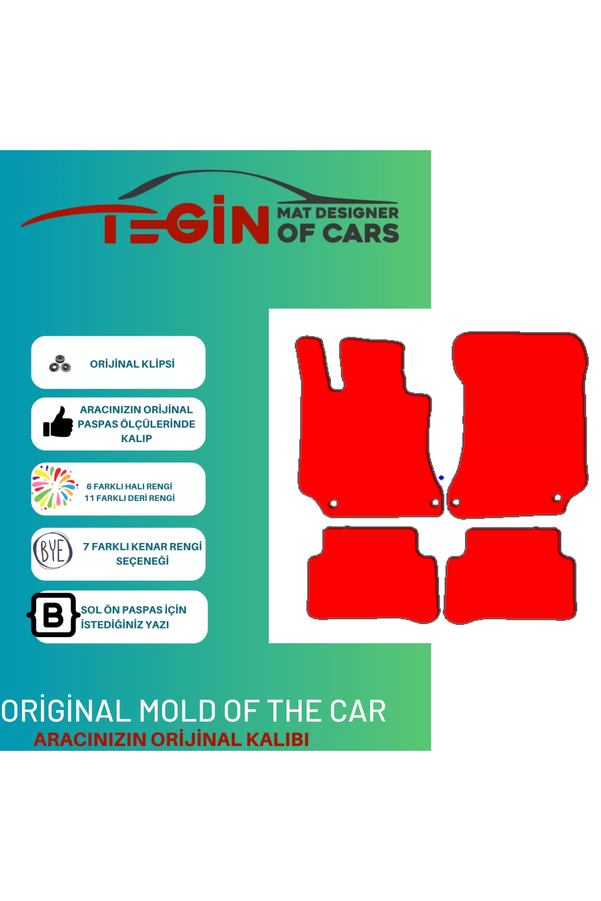 Mercedes E Serisi W212 2009-2016 Makyajlı Prime Siyah Halı Gri Ke