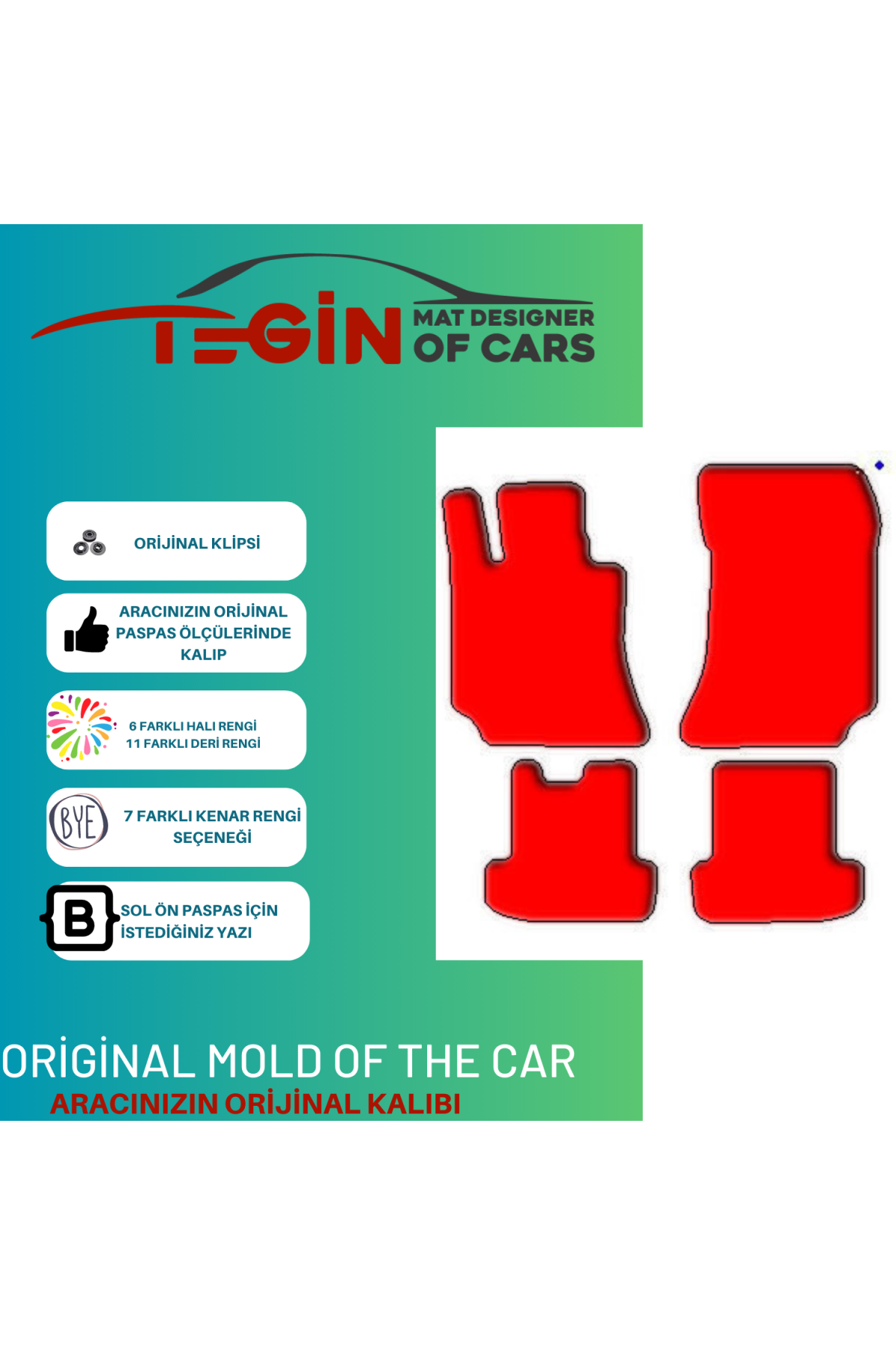 Mercedes E Serisi Coupe C207 2009-2017  Siyah Deri Kırmızı Kenar 