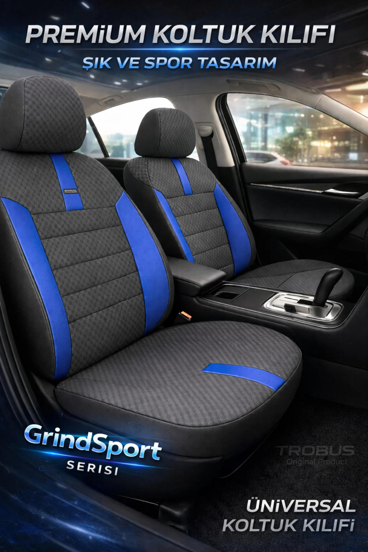 Mercedes E Serisi W124 1985-1995 Bütün Arka Sırt Oturak Uyumlu Vira GrindSport Siyah Mavi Koltuk Kıl