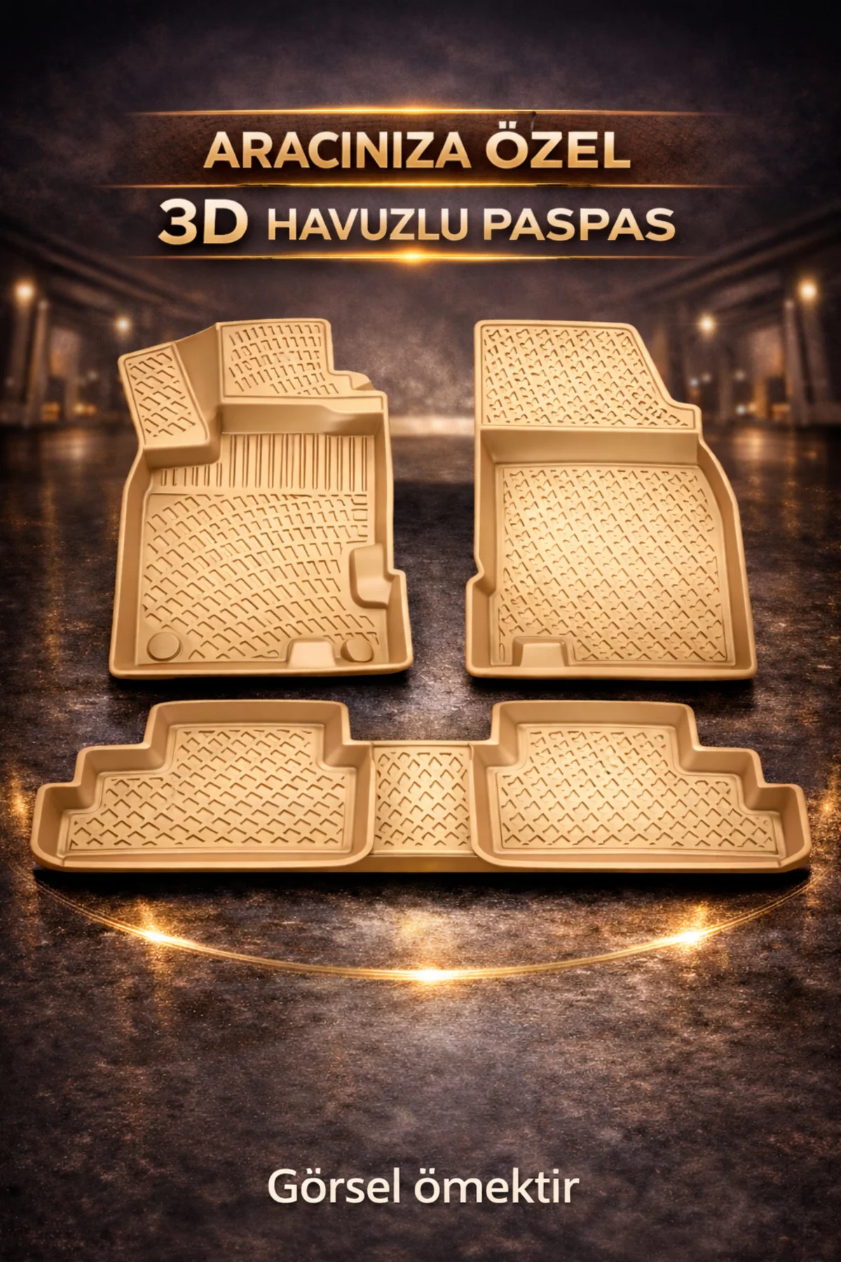Mercedes E Serisi W124 1986-1994 E220 Bej 3D Havuzlu Paspas