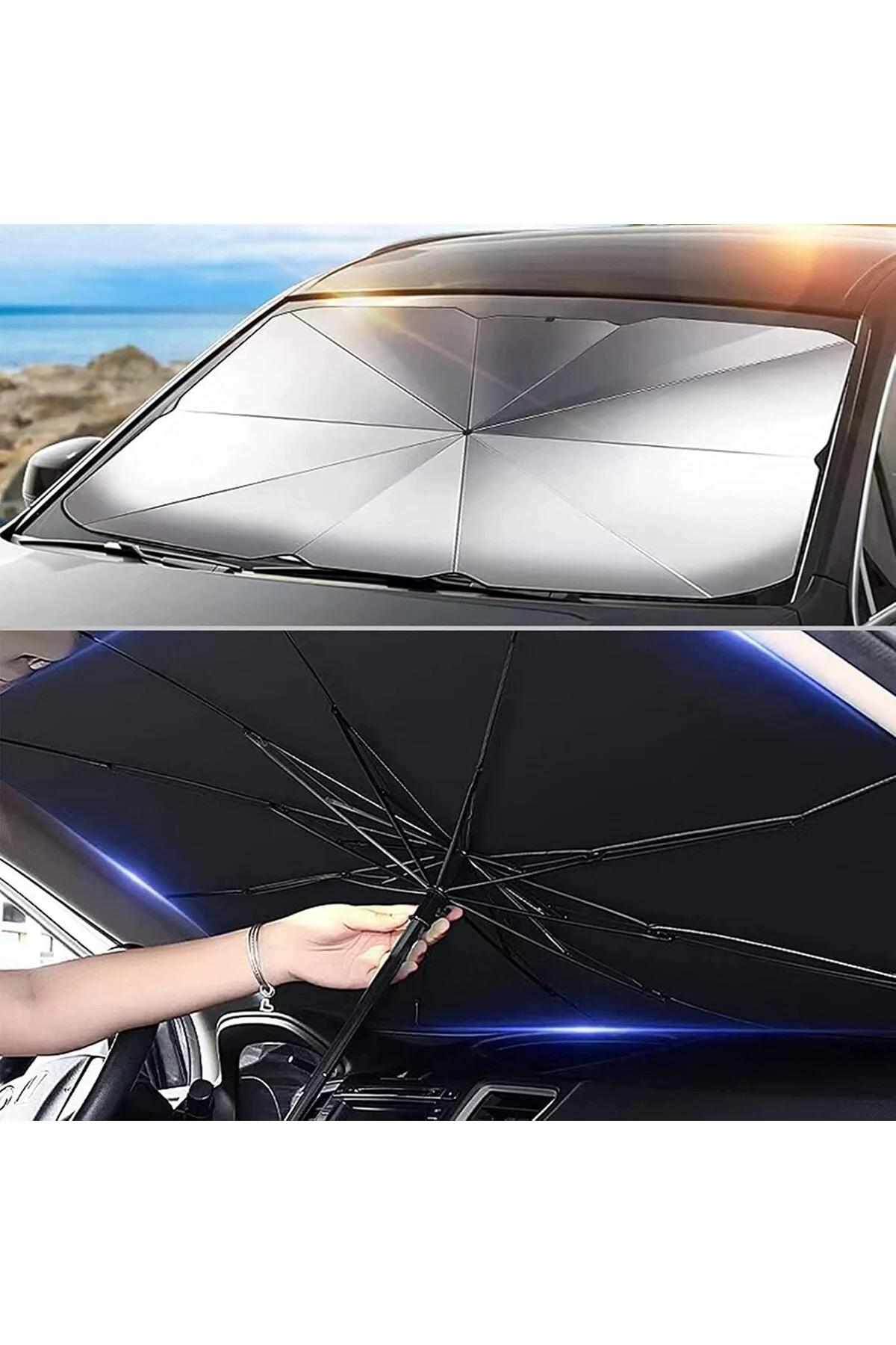 Mercedes E200, Bmw 3 Serisi, Volvo S60, Skoda Superb, Renault Megane Uyumlu Oto Şemsiye Mercedes E200, Bmw 3 Serisi, Volvo S60, Skoda Superb, Renault Megane Uyumlu Oto Şemsiye - Görsel 2