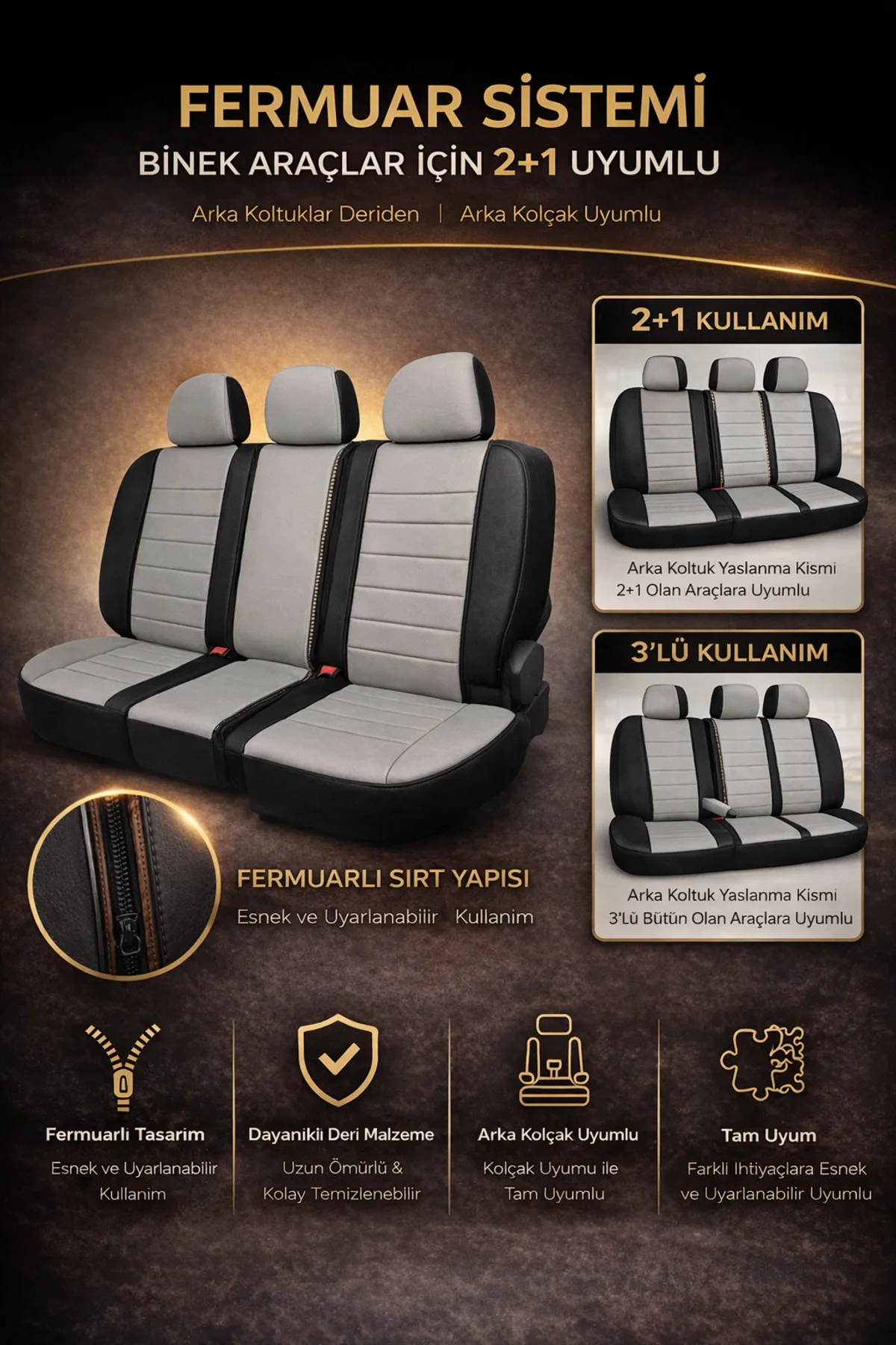 Mercedes GLB 2019 ve Sonrası Uyumlu Colorline Elegance Deri Bej K