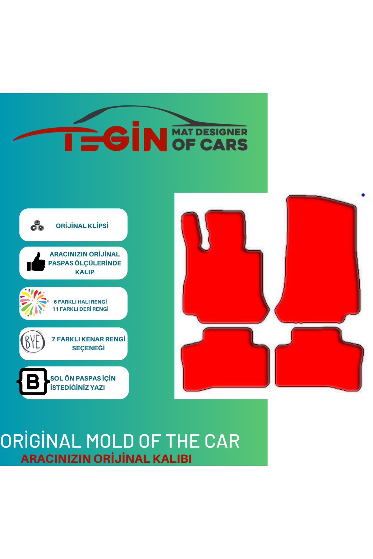 Mercedes Glc Serisi C253 2015-2019 -coupe Prime Siyah Kırmızı Der