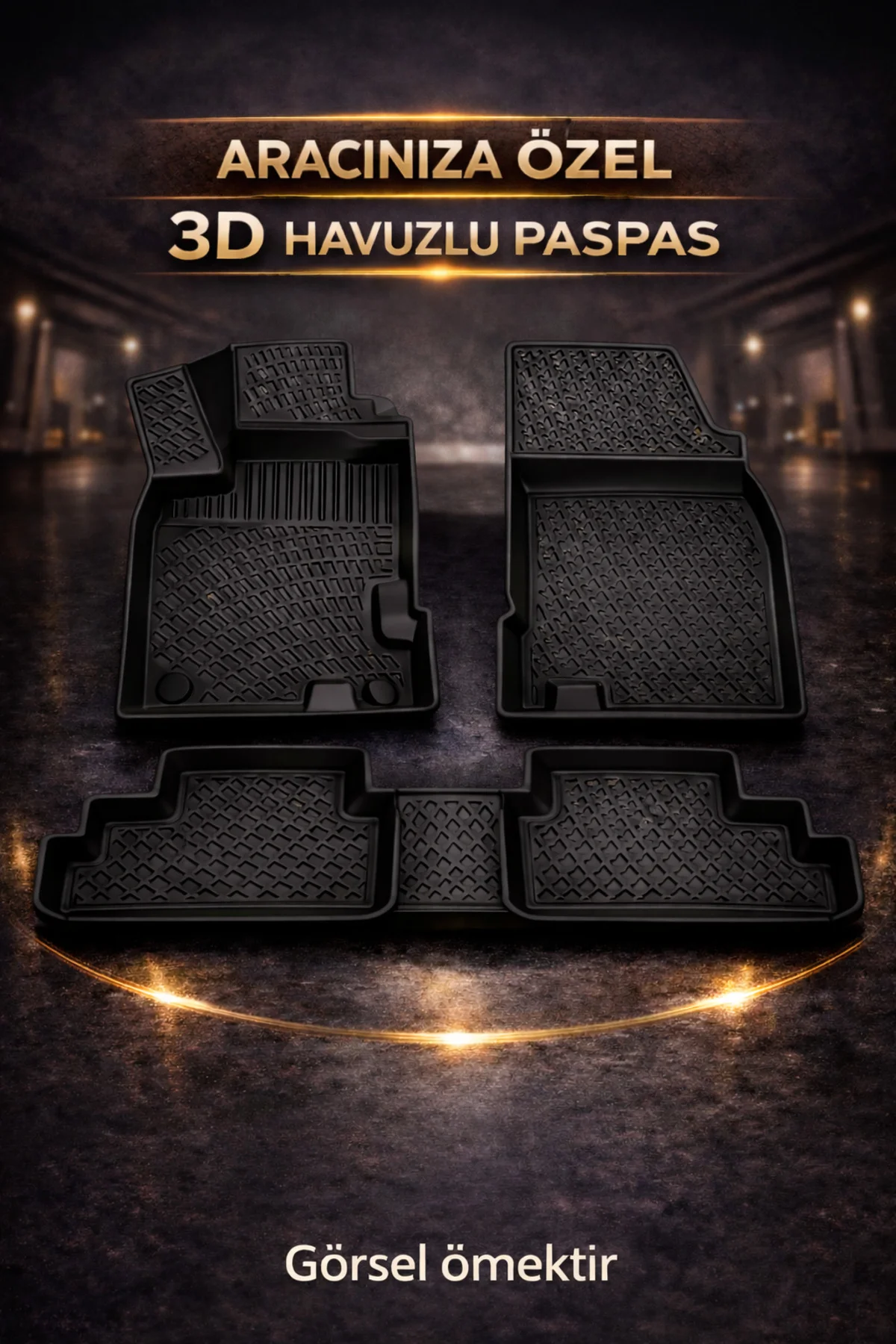 Mercedes Gle Class Coupe C292 2015-2019 GLE300d Siyah 3D Havuzlu Paspas