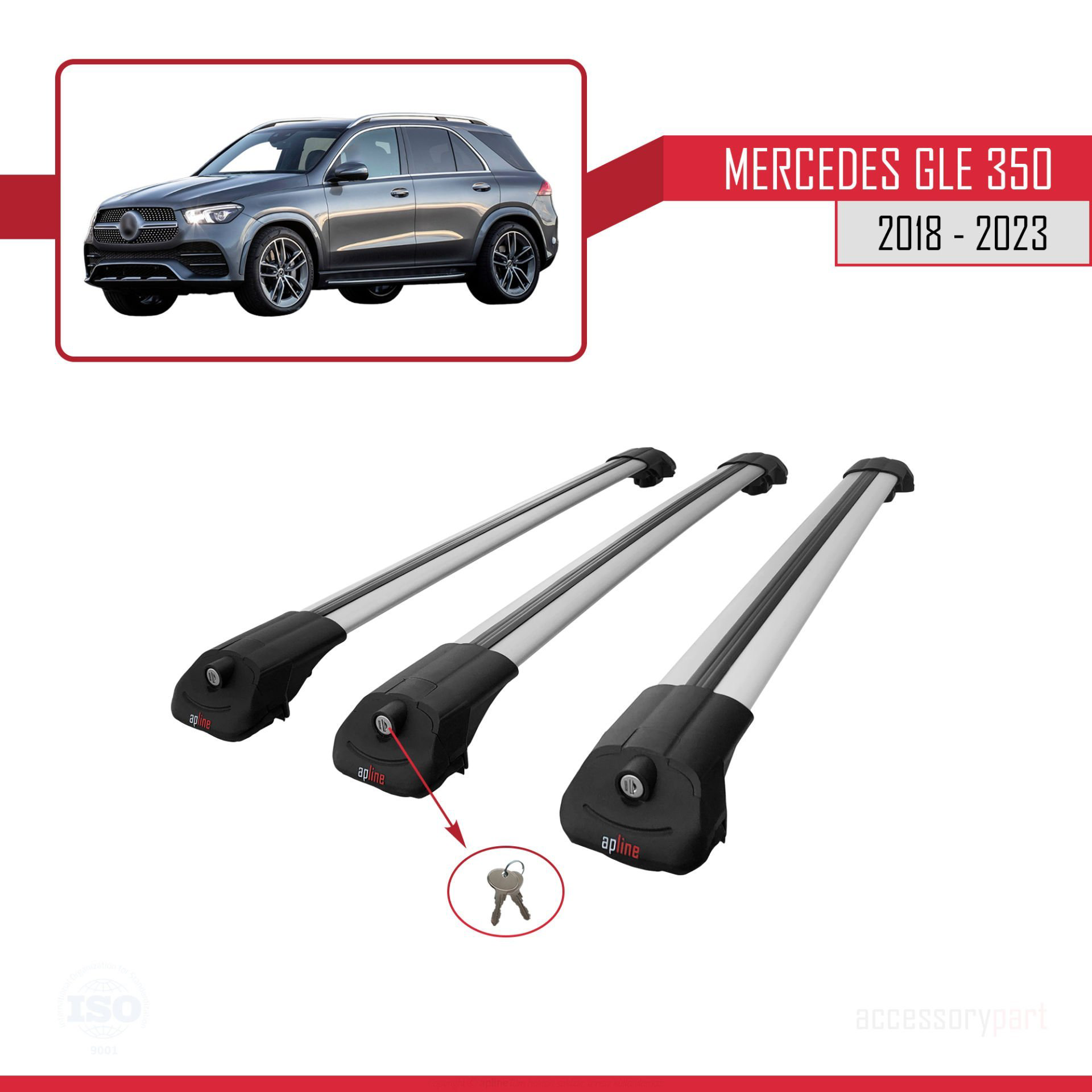Mercedes GLE (V167) 2018 Sonrası ile uyumlu ACE-1 Ara Atkı Tavan 