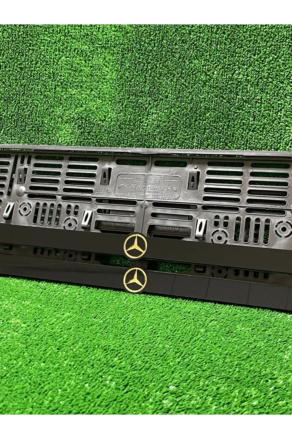 Mercedes Gold Aynalı Logolu Araba Plakalık