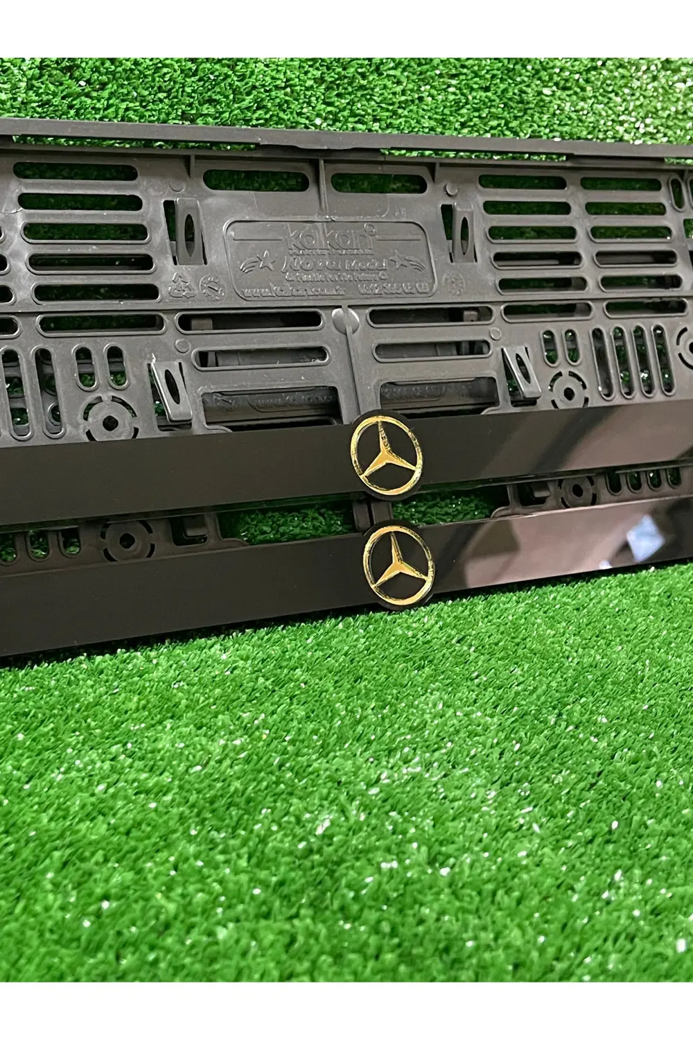 Mercedes Gold Aynalı Logolu Araba Plakalık