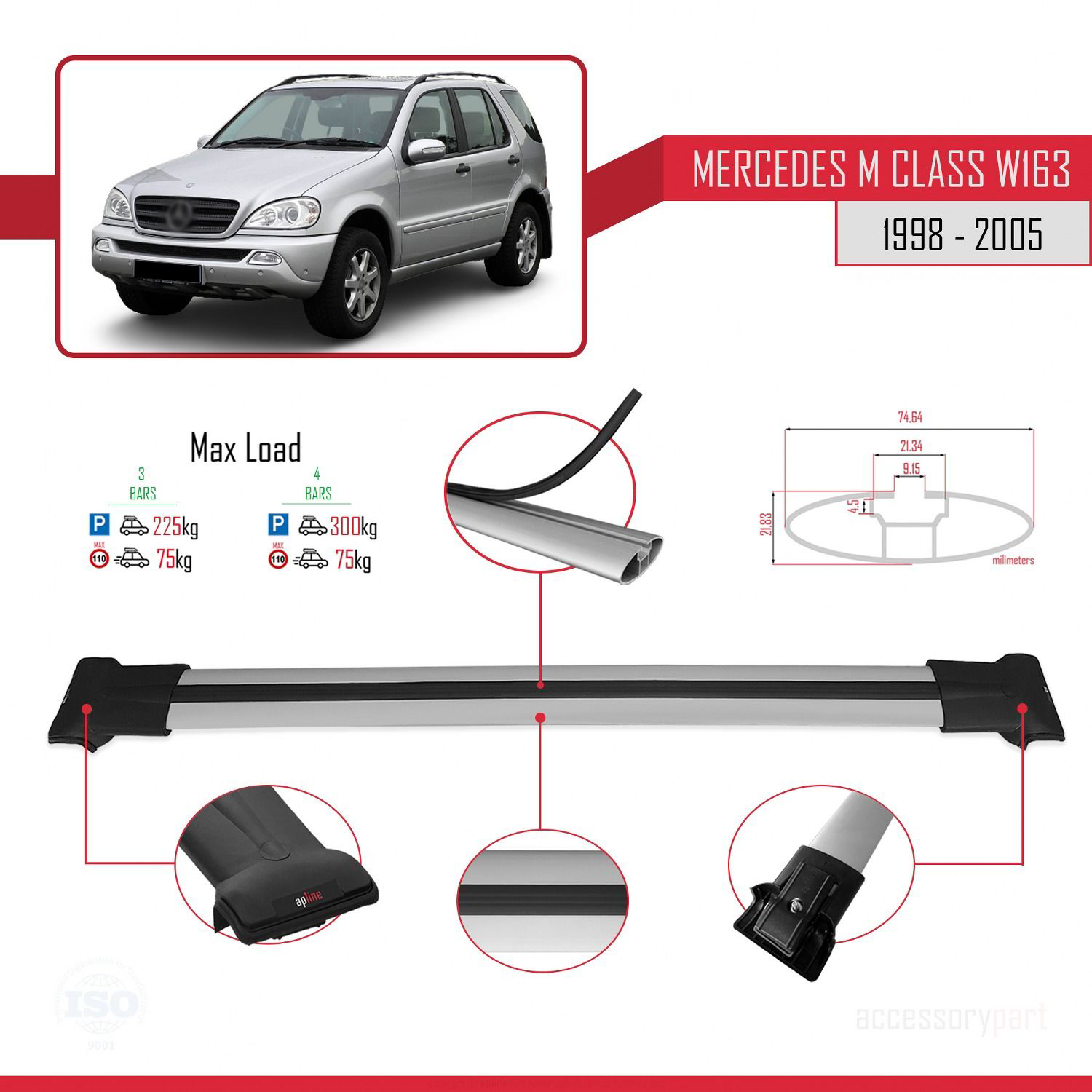 Mercedes M Class (W163) 1998-2005 Arası ile Uyumlu FLY Model Ara 