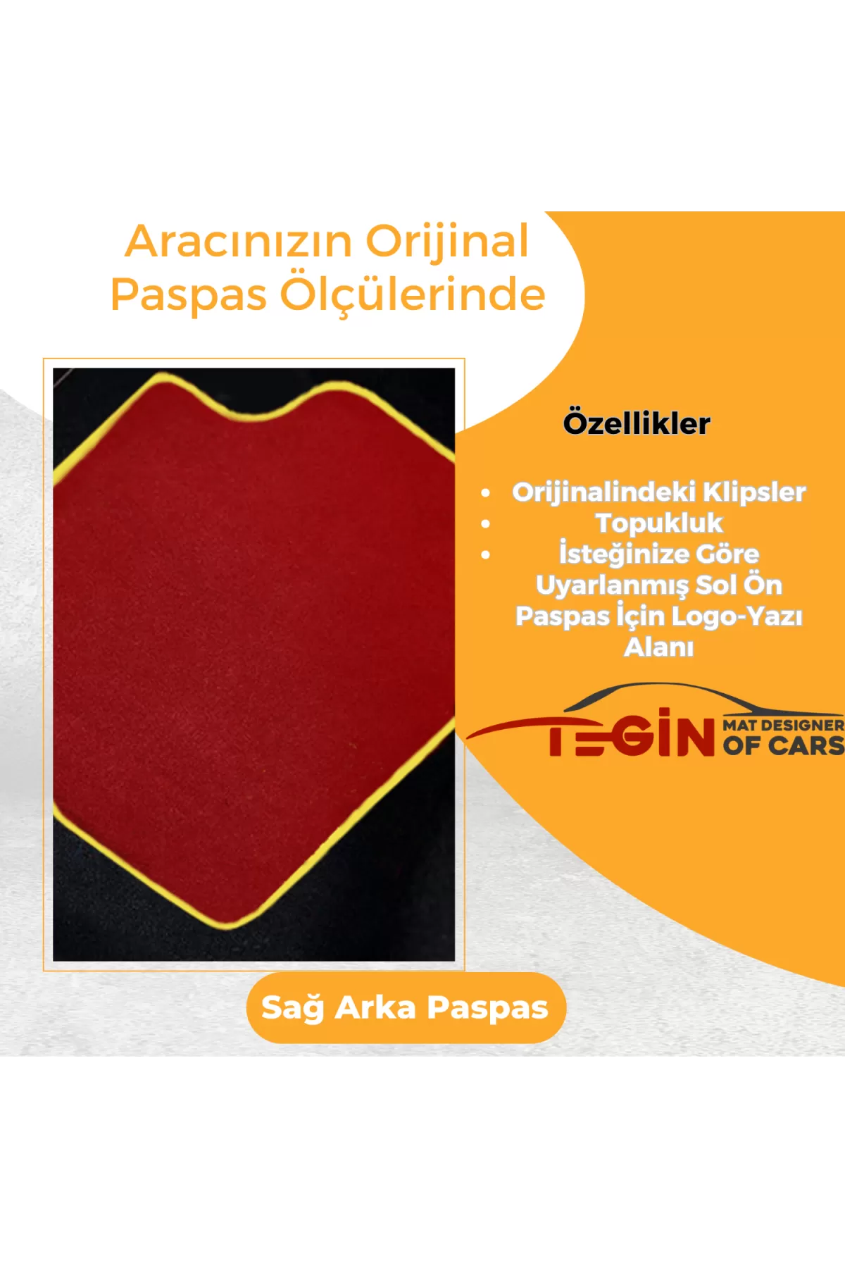 Mercedes S Serisi W221 2006-2013 -long  Kırmızı Halı Sarı Kenar H