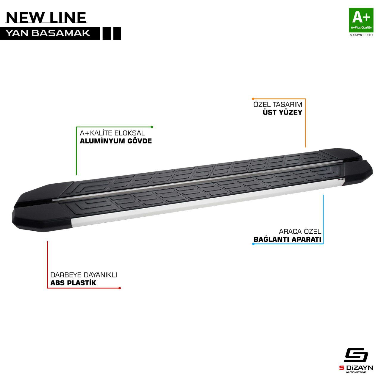 Mercedes Sprinter Uyumlu W901 Uzun Şase Newline Alüminyum Yan Bas