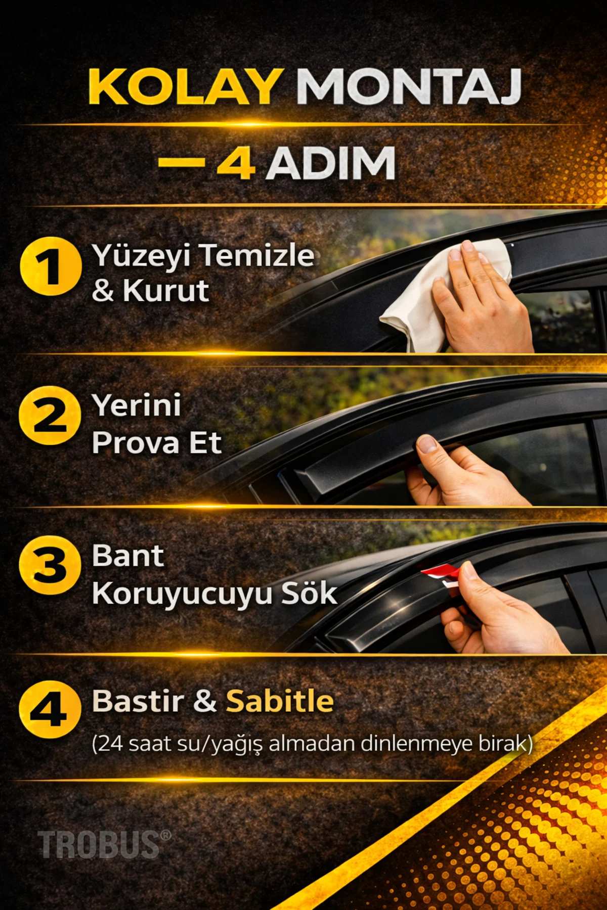 Mercedes Sprinter 2019-2025 Mügen Cam Rüzgarlığı 2'li Takım