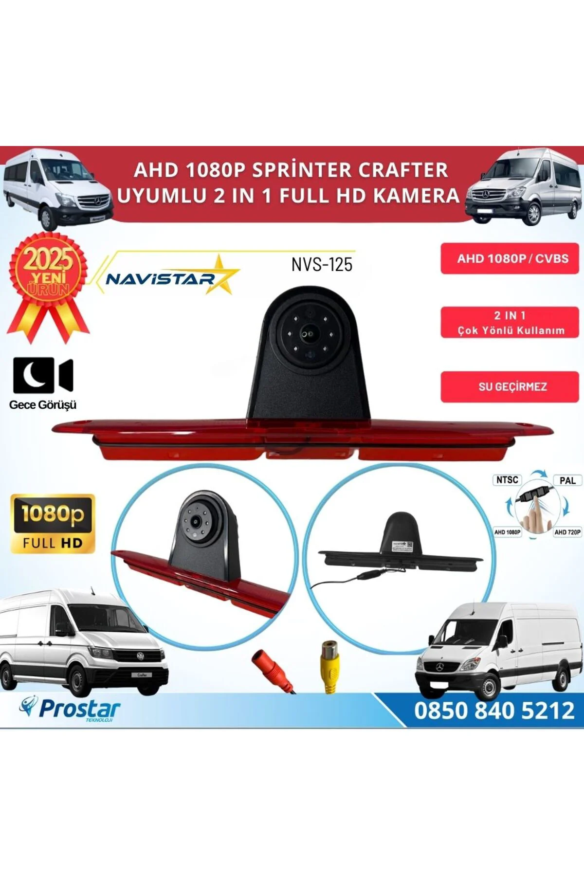 Mercedes Sprinter ve VW Crafter için Profesyonel AHD 1080P Geri g
