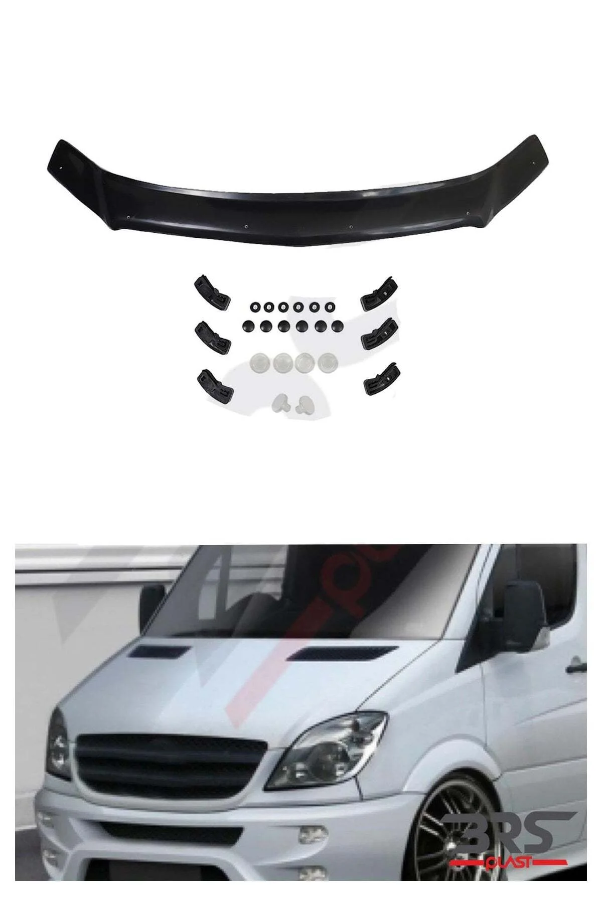 Mercedes Sprinter W906 2014-2018 Uyumlu Kaput Rüzgarlığı Ön Kaput Koruma ABS Parlak Siyah Mercedes Sprinter W906 2014-2018 Uyumlu Kaput Rüzgarlığı Ön Kaput Koruma ABS Parlak Siyah - Görsel 2