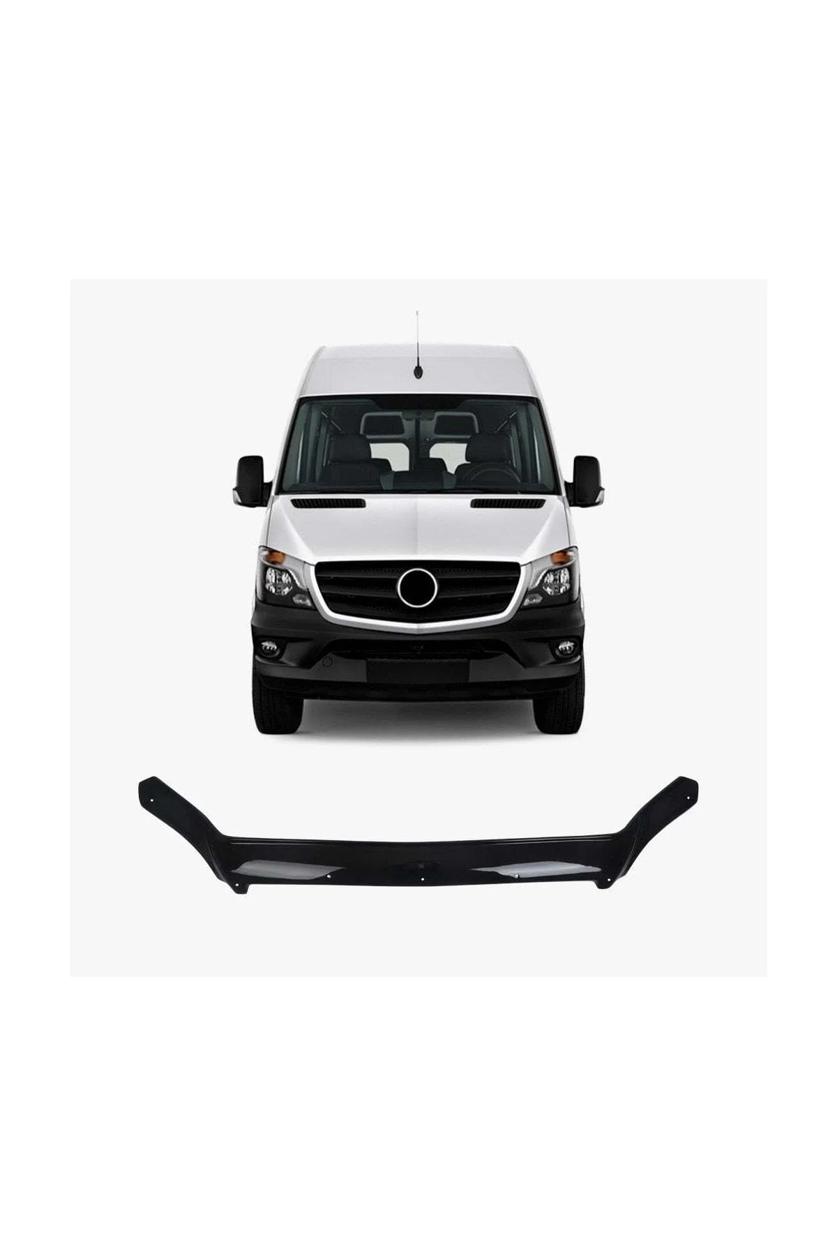 Mercedes Sprinter W906 2006-2013 Uyumlu Kaput Rüzgarlığı Ön Kaput Koruma ABS Parlak Siyah Mercedes Sprinter W906 2006-2013 Uyumlu Kaput Rüzgarlığı Ön Kaput Koruma ABS Parlak Siyah - Görsel 2