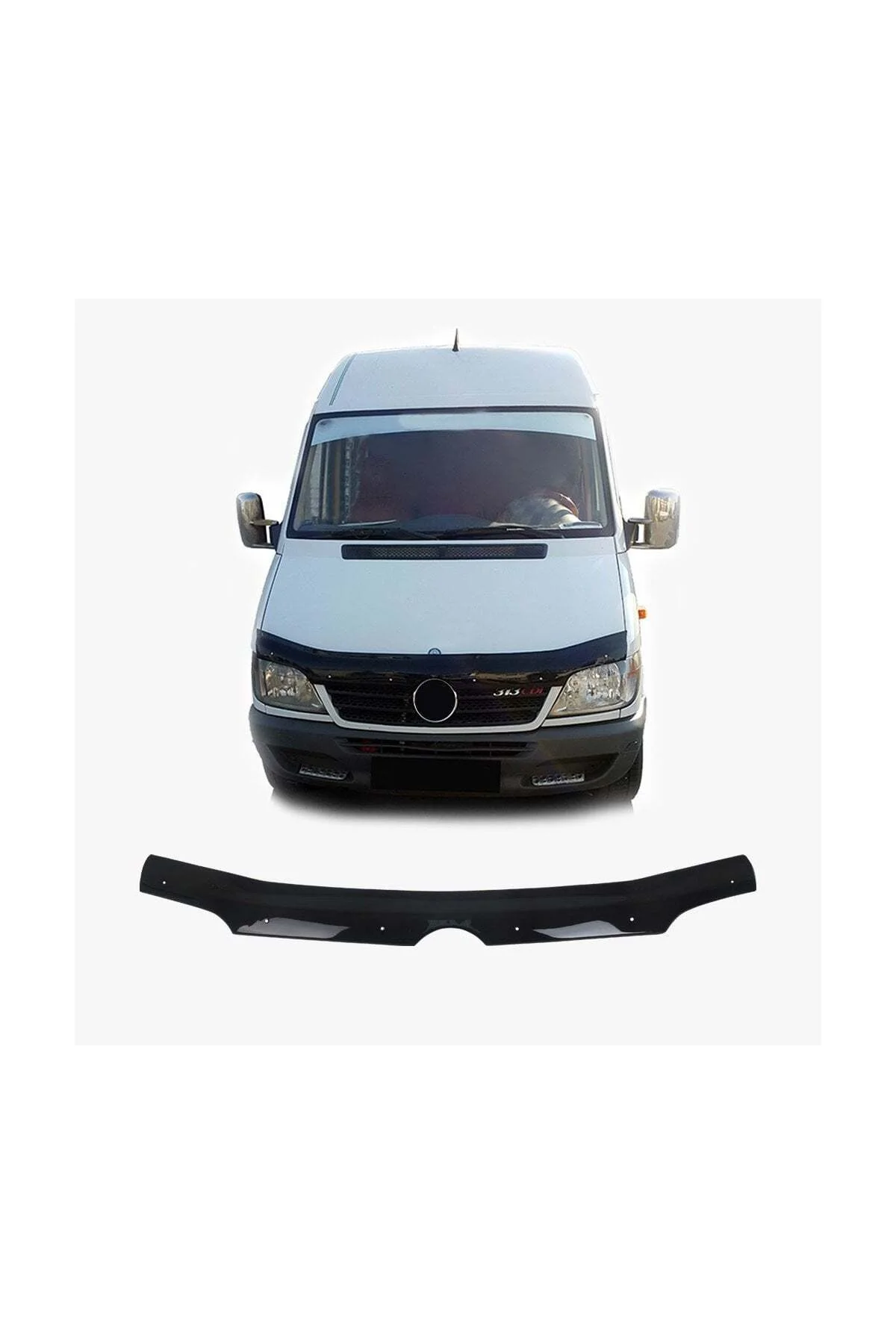 Mercedes Sprinter W901 1998-2006 Uyumlu Kaput Rüzgarlığı Ön Kaput Koruma ABS Parlak Siyah - Görsel 2