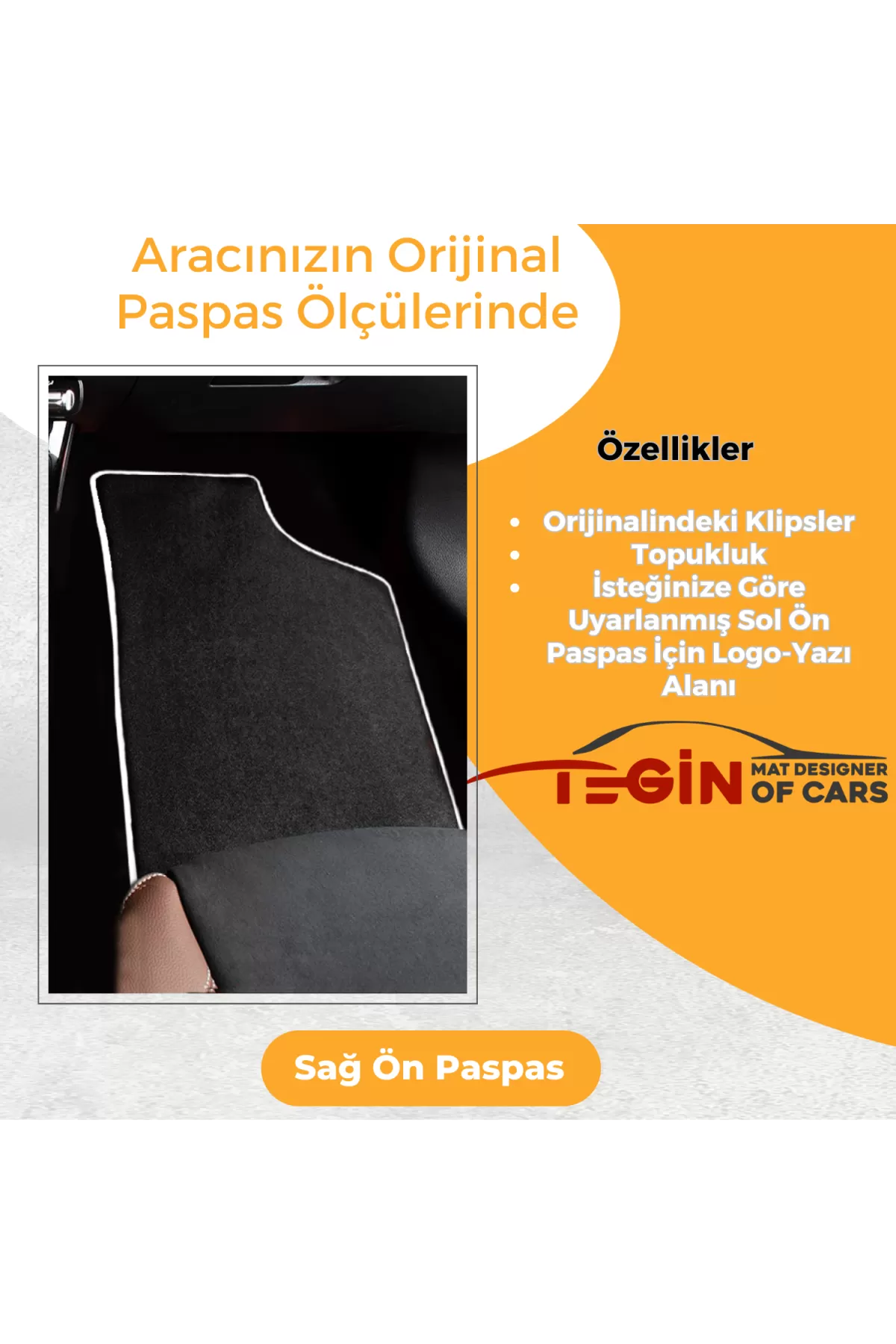 Mercedes W114-w115 1968-1976 Prime Siyah Halı Beyaz Kenar Halı Pa