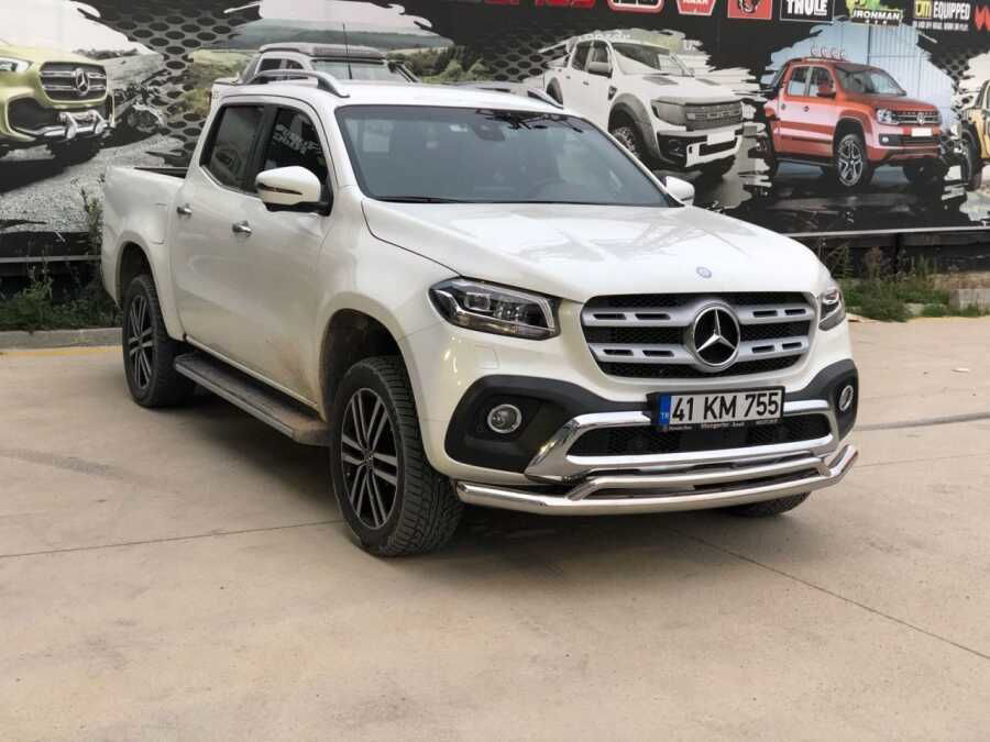 Drs Tuning Mercedes X-Class Uyumlu Off Road Tampon Koruma Demiri Krom Çiftli