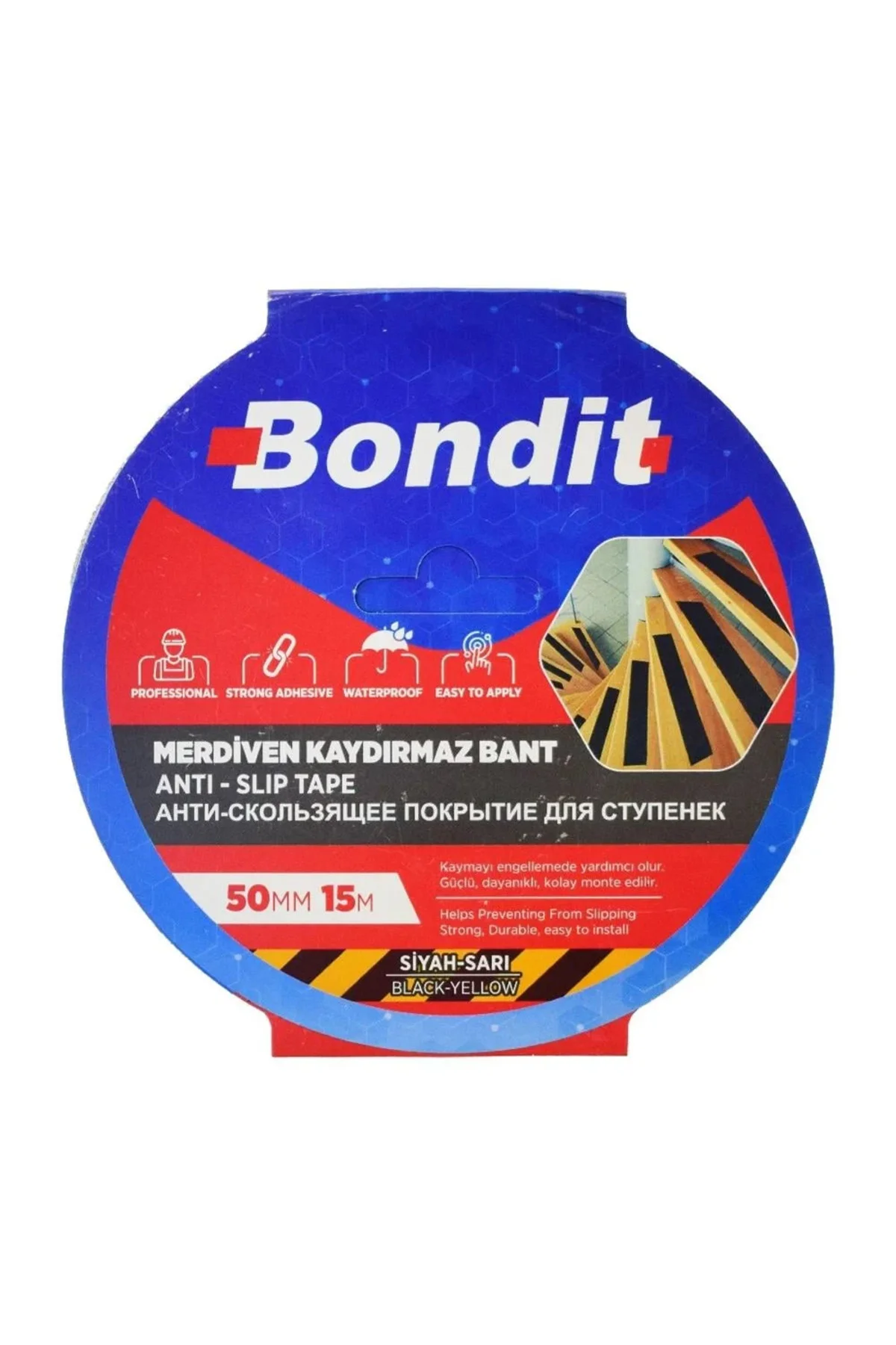 Merdiven Kaydırmaz Bant 50mm*15mt Siyah Arkası Yapışkanlı 1. Kalite Zemin Kaydırmaz Bant Fiyatı, Yorumları ve Özellikleri