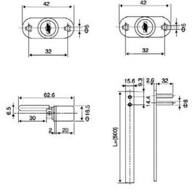 Merkezi Çekmece Kapak Kilidi 16mm Çubuk 50cm
