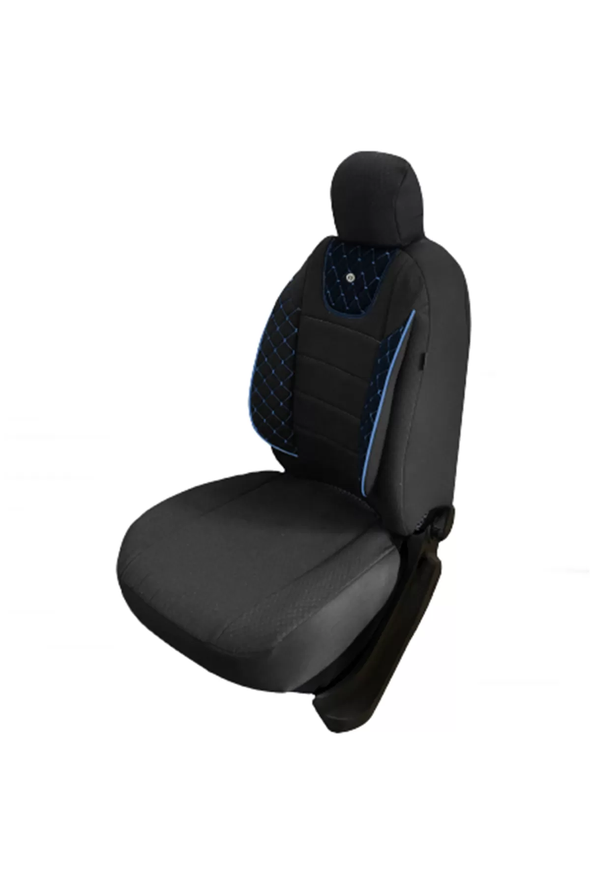 Merkür Serisi Siyah Pamuklu Kumaş Koltuk Kılıfı Siyah Mavi Ticari
