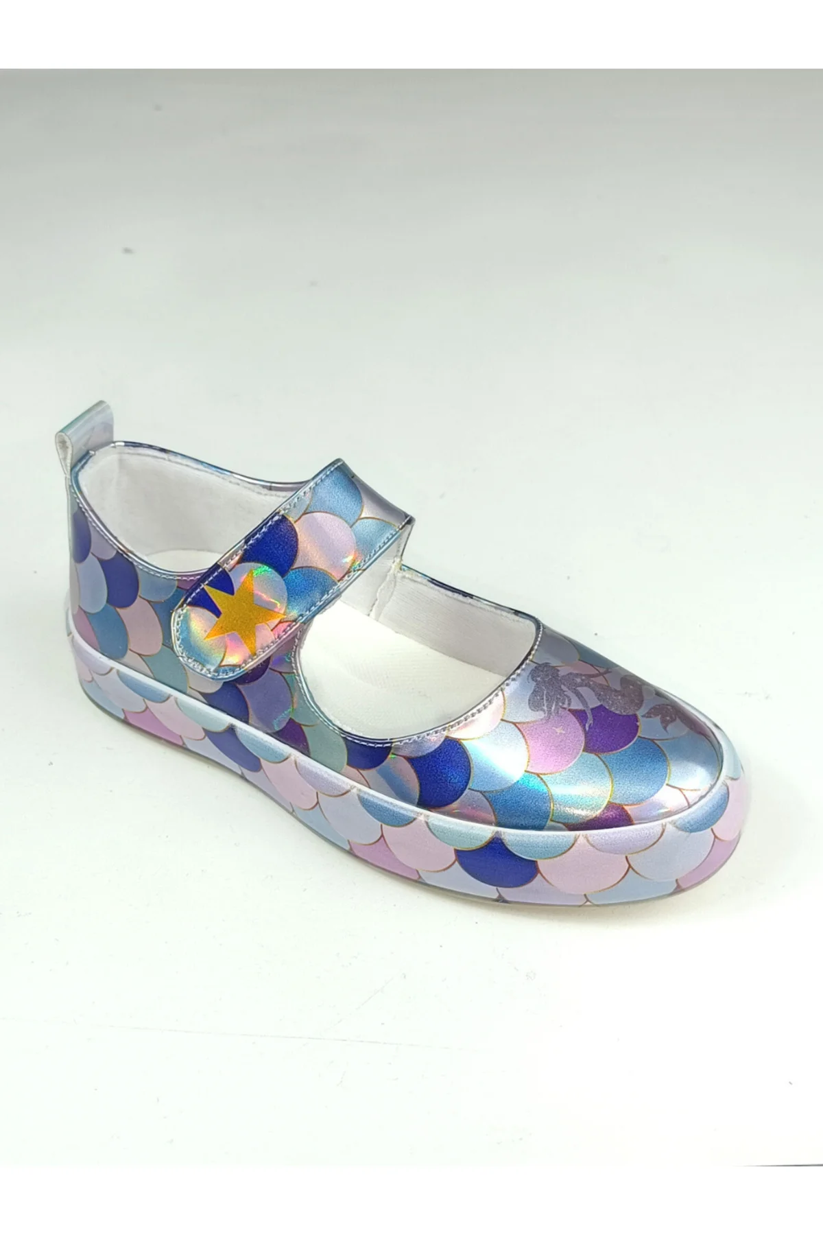 Mermaid Hologram Gri Kız Çocuk Babet- Sneaker